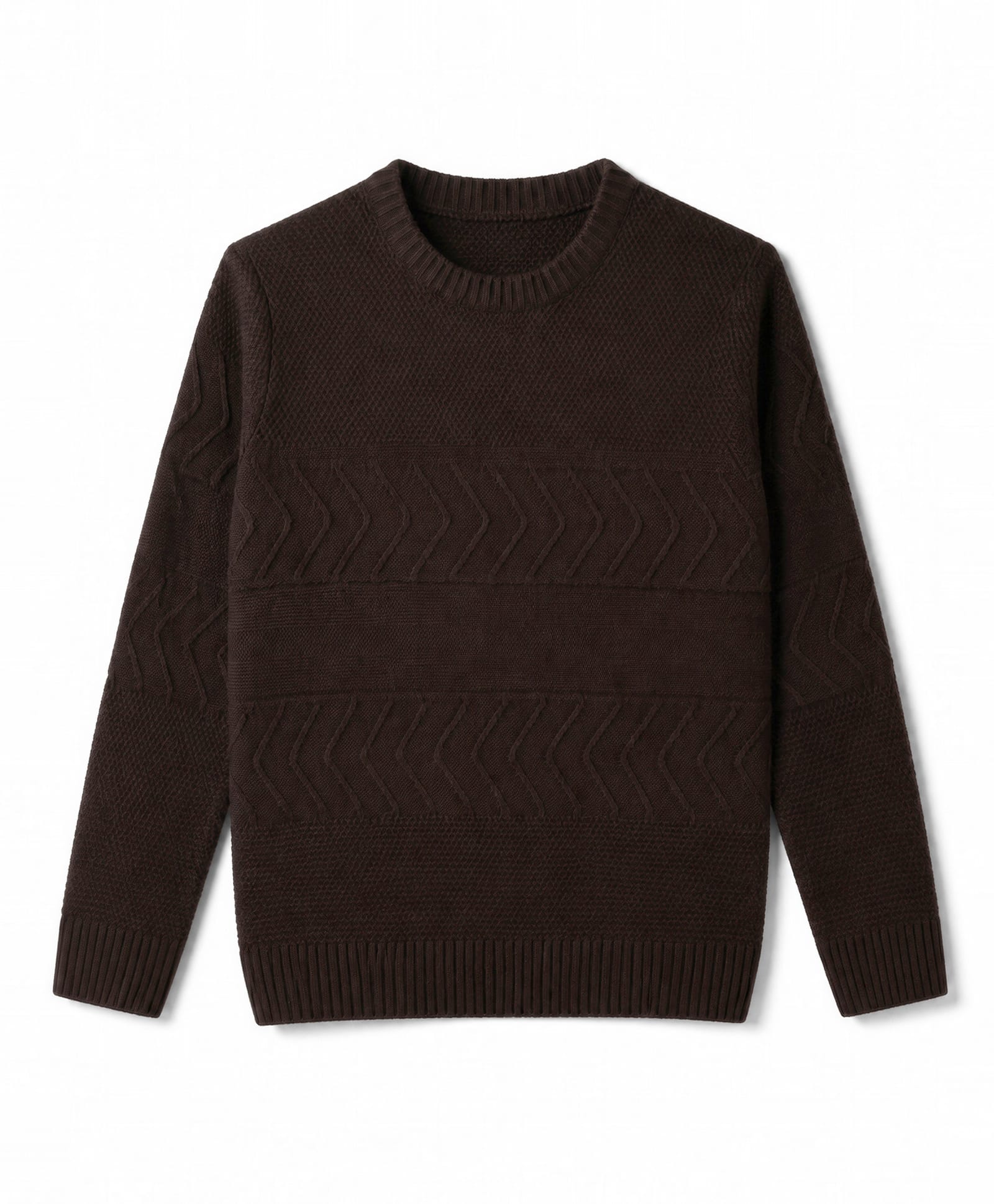 Pine Kids Knit Full Sleeves Solid Textured Pullovers - Brown-picture-27