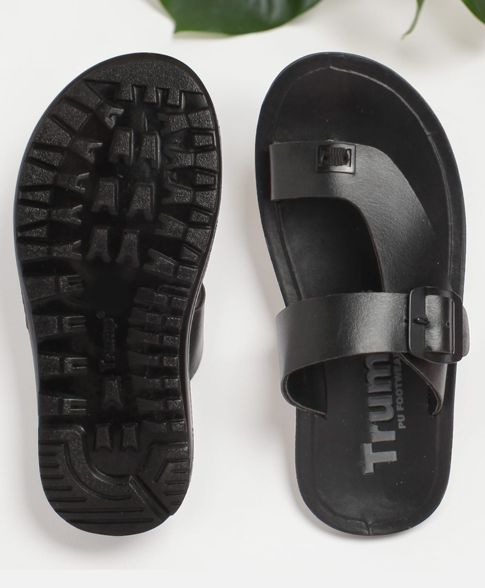 Trump Buckle Detailed Sandals -Black-picture-12