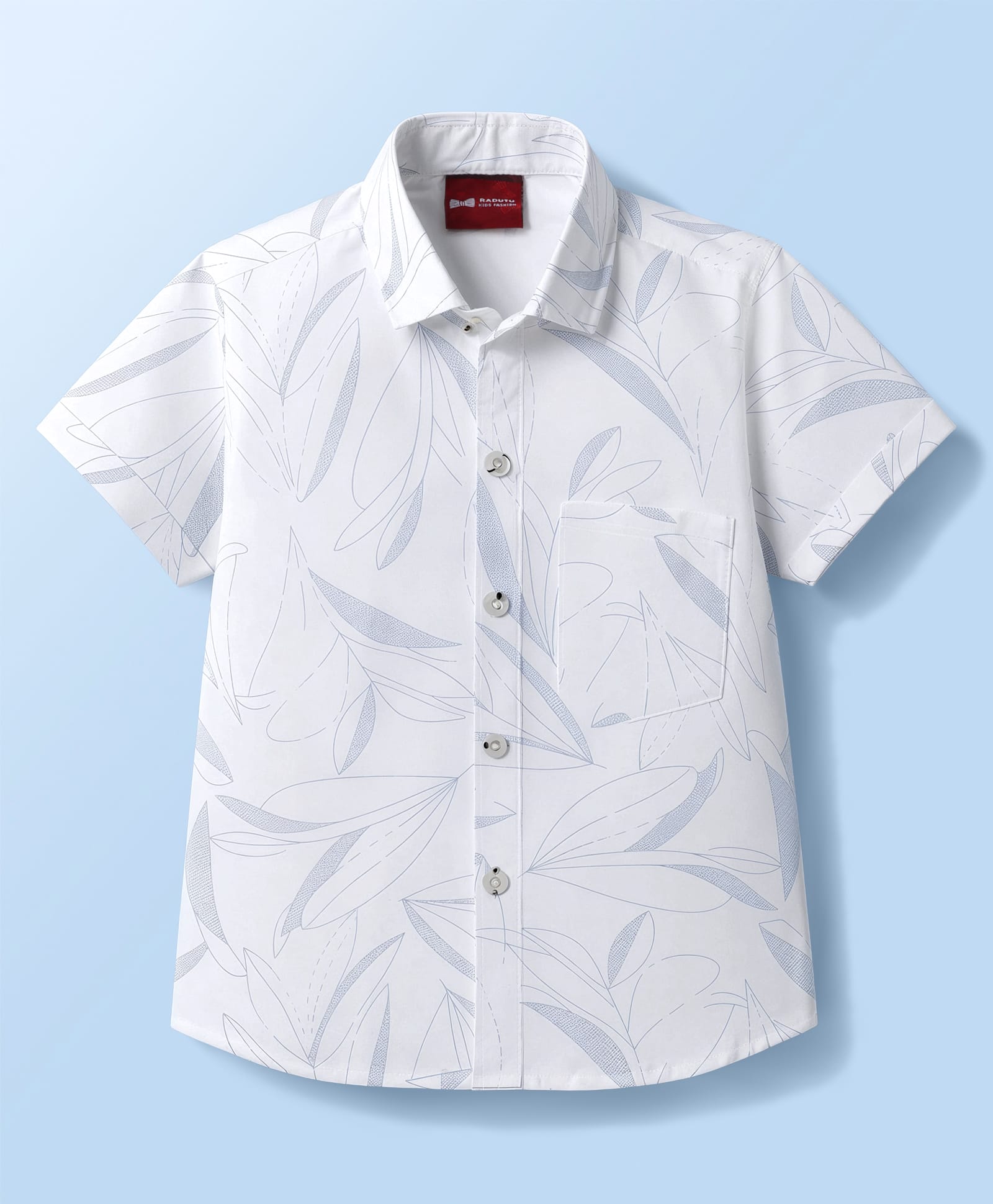 Radutu Cotton Woven Half Sleeves Tropical Theme Printed Shirt - White-picture-27