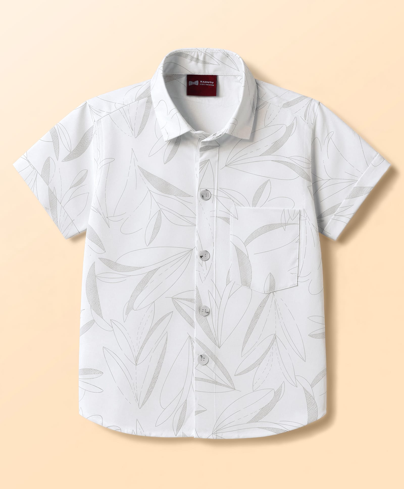 Radutu Cotton Woven Half Sleeves Tropical Theme Printed Shirt - White-picture-11