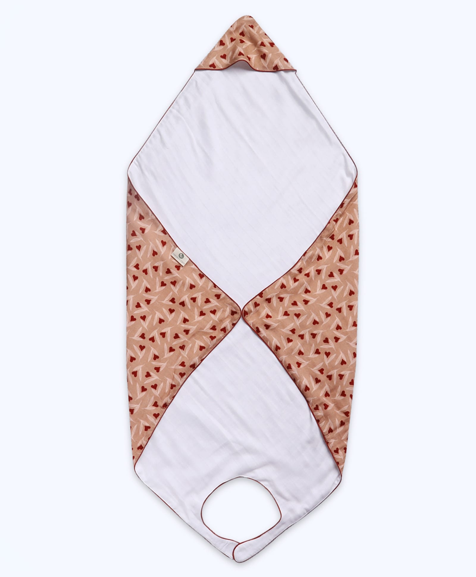 Cocoon Care Bamboo Woven Hearts Printed Baby Wrap Feeding Cover & Bath Towel - Multi Colour-picture-28