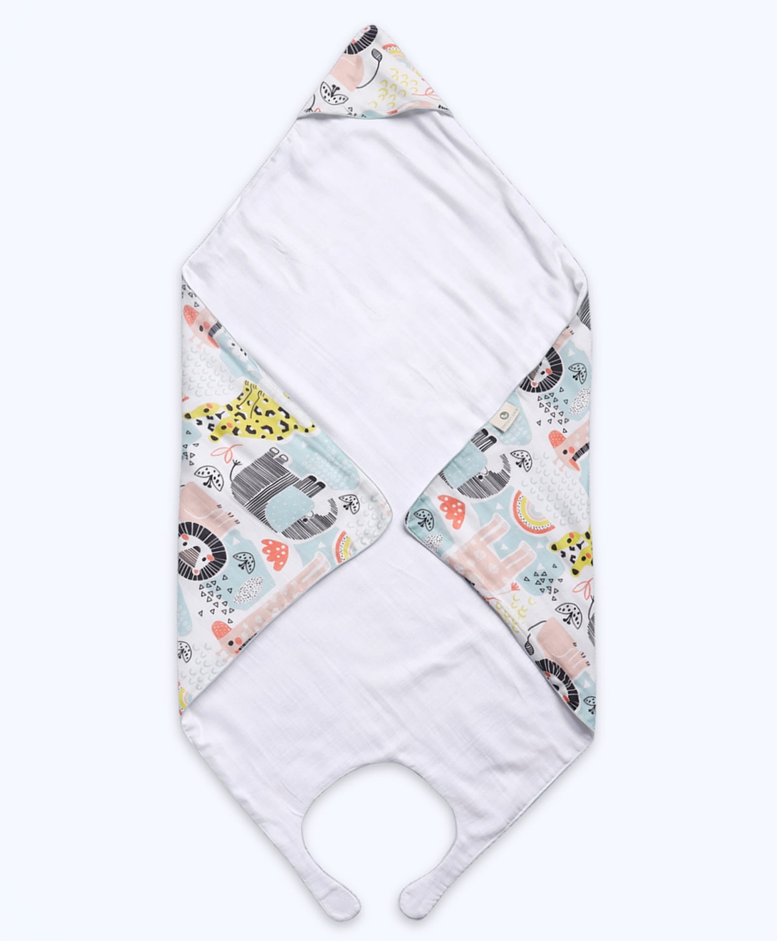 Cocoon Care Bamboo Woven Animals Printed Baby Wrap Feeding Cover & Bath Towel - Multi Colour-picture-25