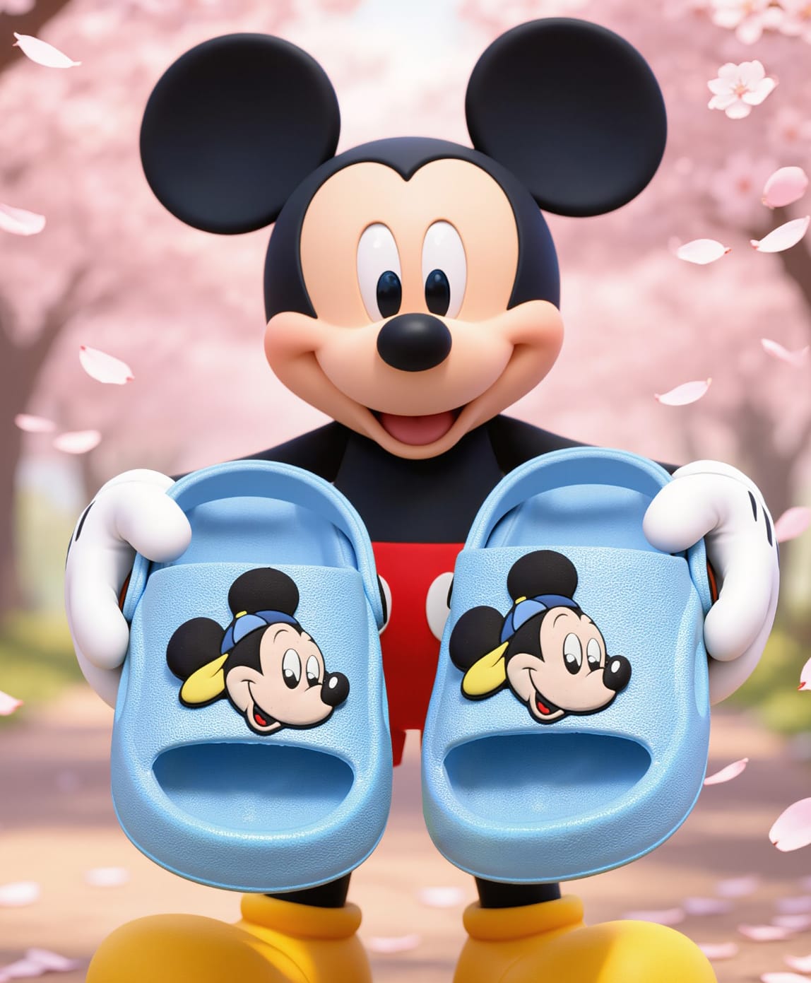Yellow Bee Disney Featuring Mickey Mouse Applique Detailed Slingback Sandals - Blue-picture-42