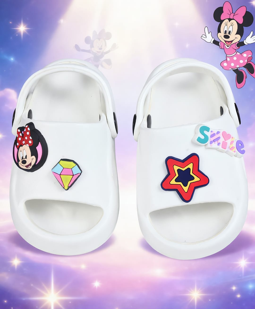 Yellow Bee Mickey & Friends Featuring Minnie Mouse Applique Detailed Slingback Sandals - White-picture-38
