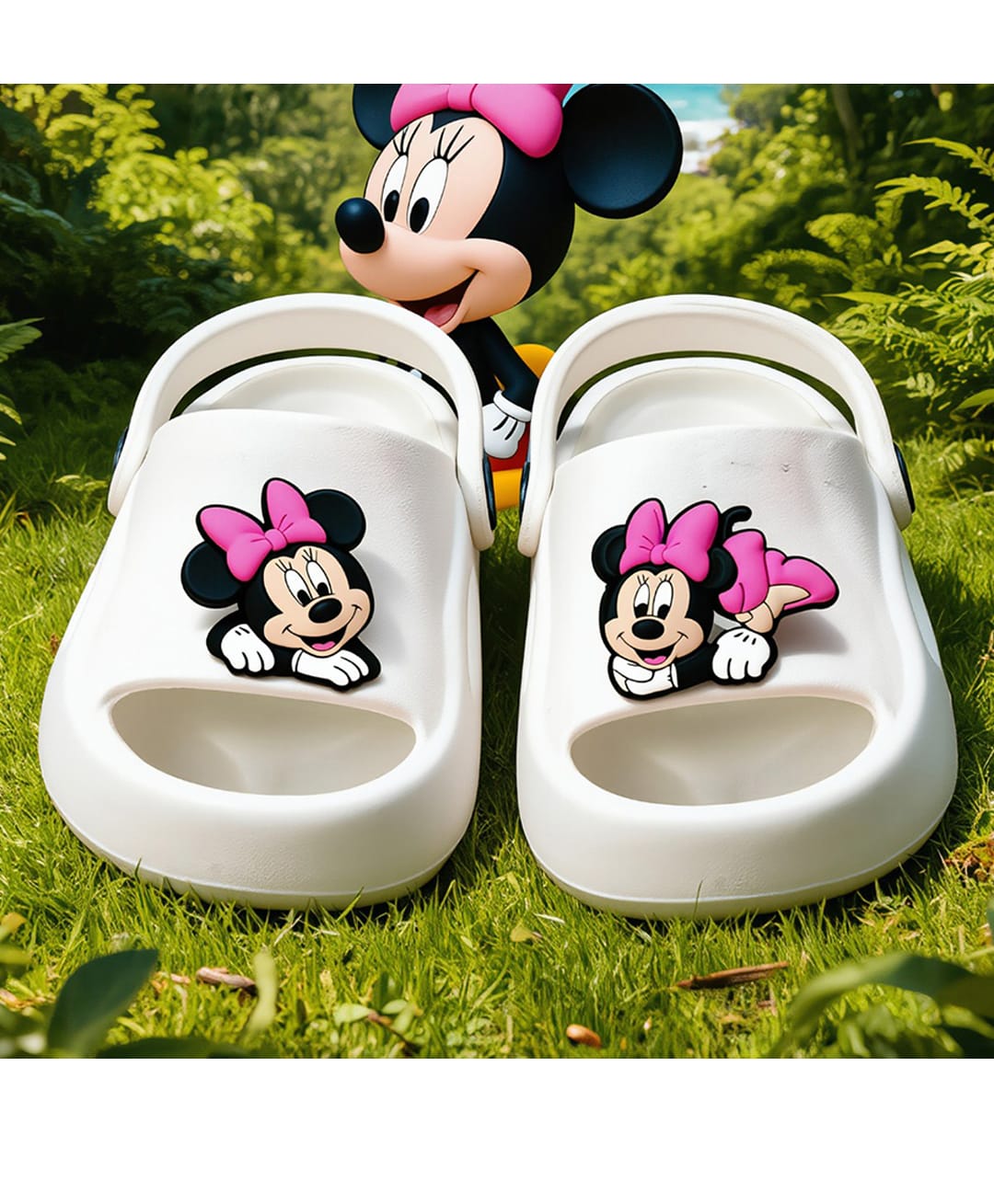 Yellow Bee Mickey & Friends Featuring Minnie Mouse Applique Detailed Slingback Sandals - White-picture-24