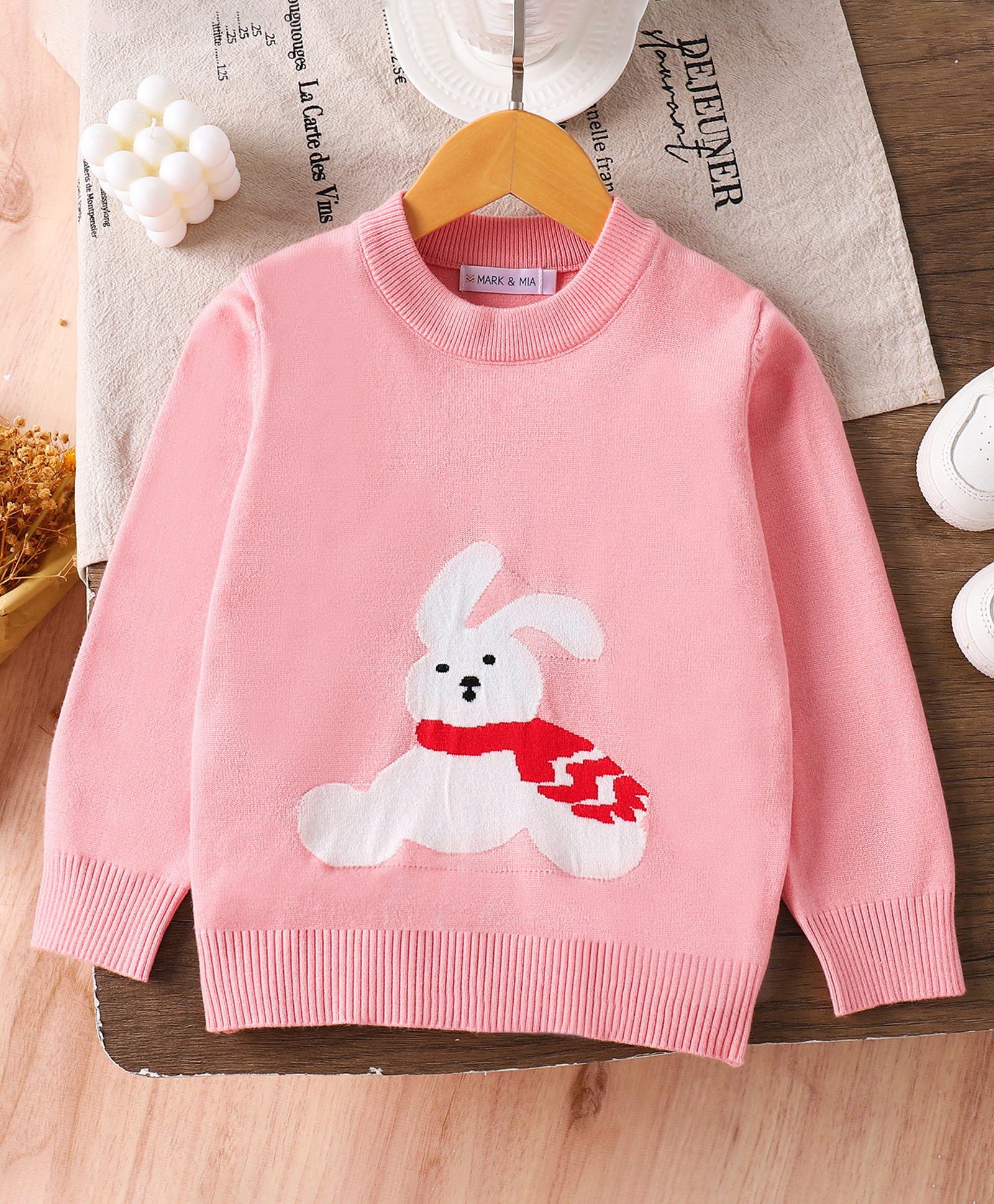 Mark & Mia Viscose Full Sleeves Pullover With Bunny Design- Pink-picture-23