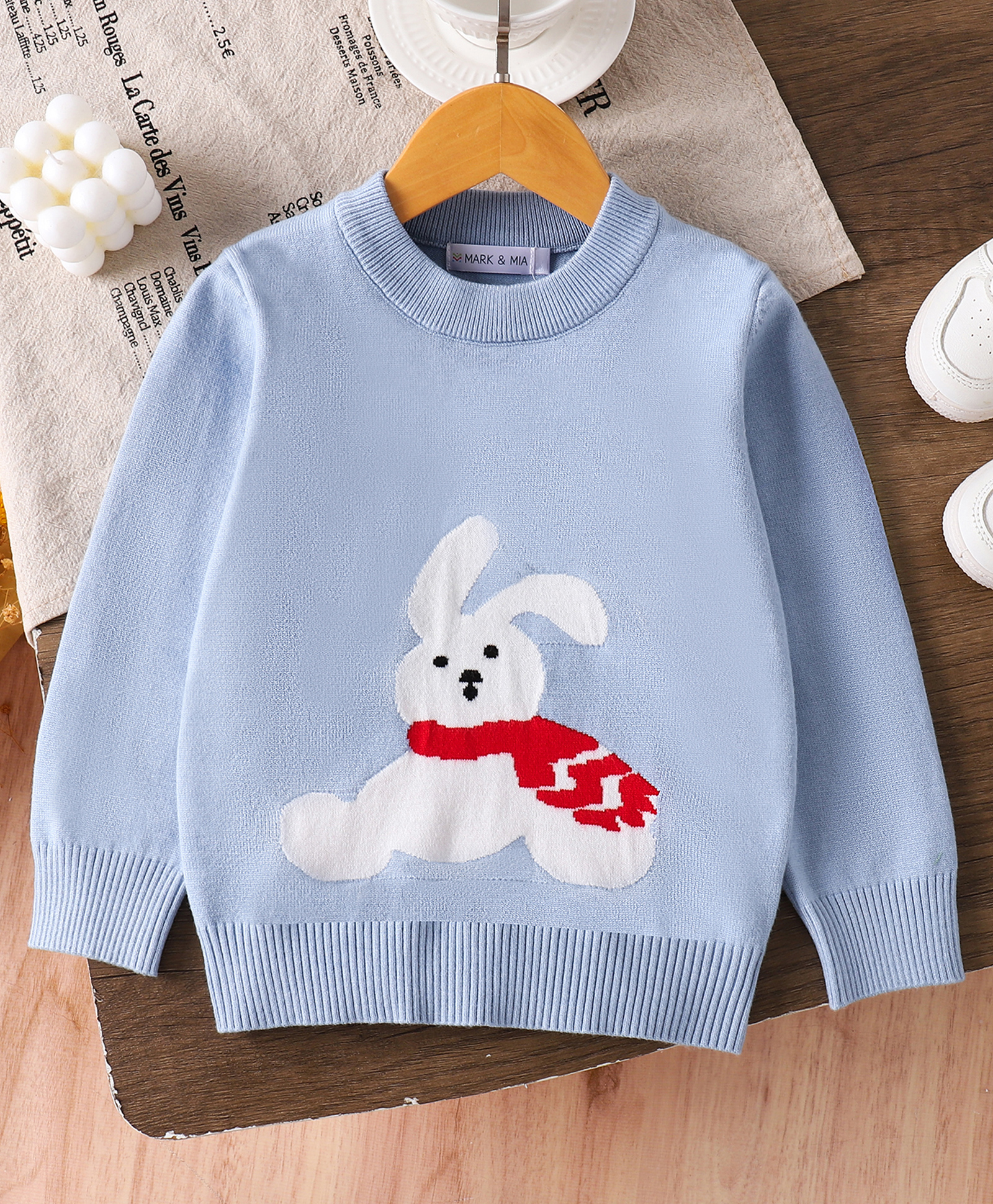 Mark & Mia Full Sleeves Pullover with Rabbit Design - Sky Blue-image-46