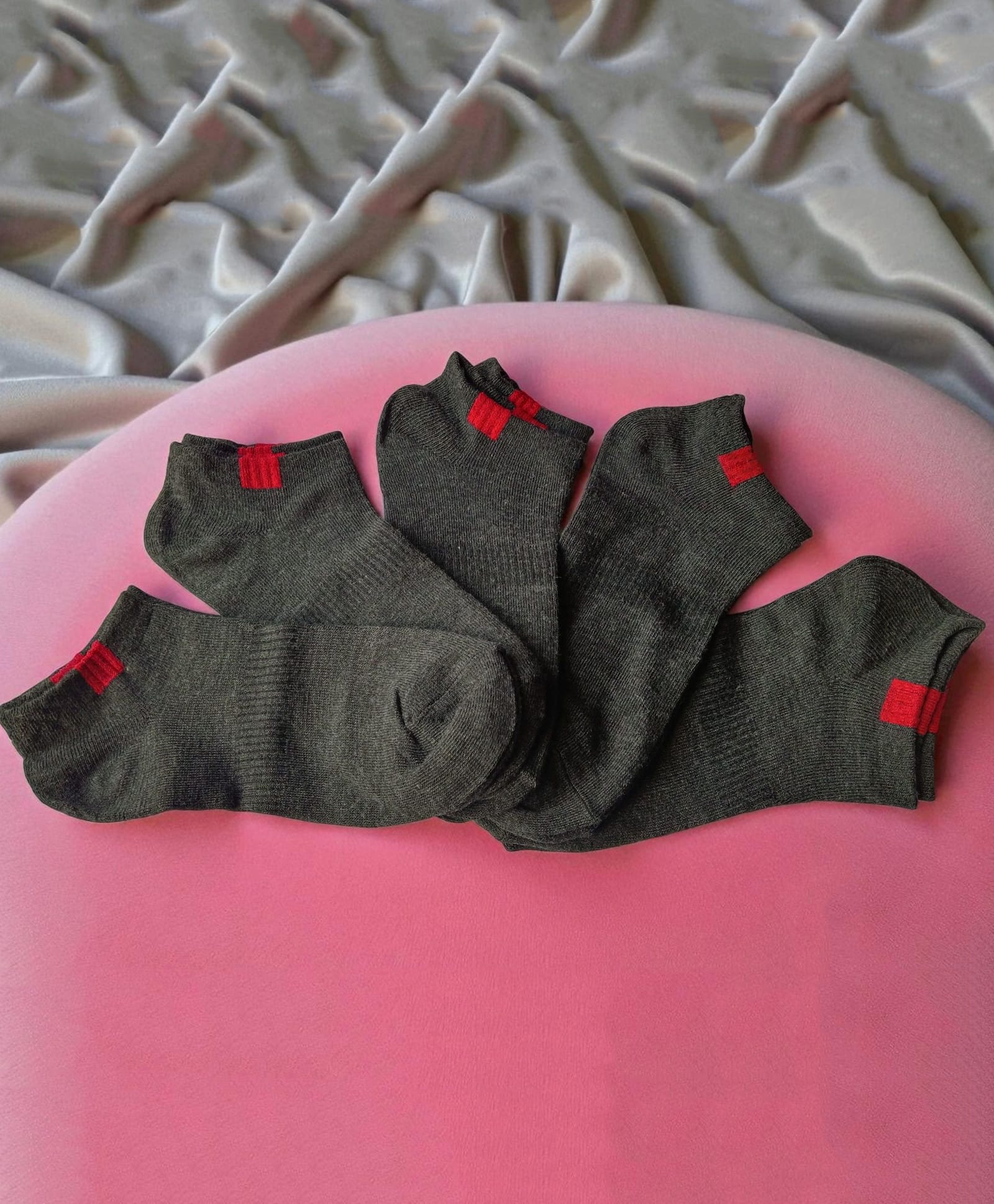 NEOBABY Cotton Blend Pack Of 5 Solid Socks - Dark Grey-image-31