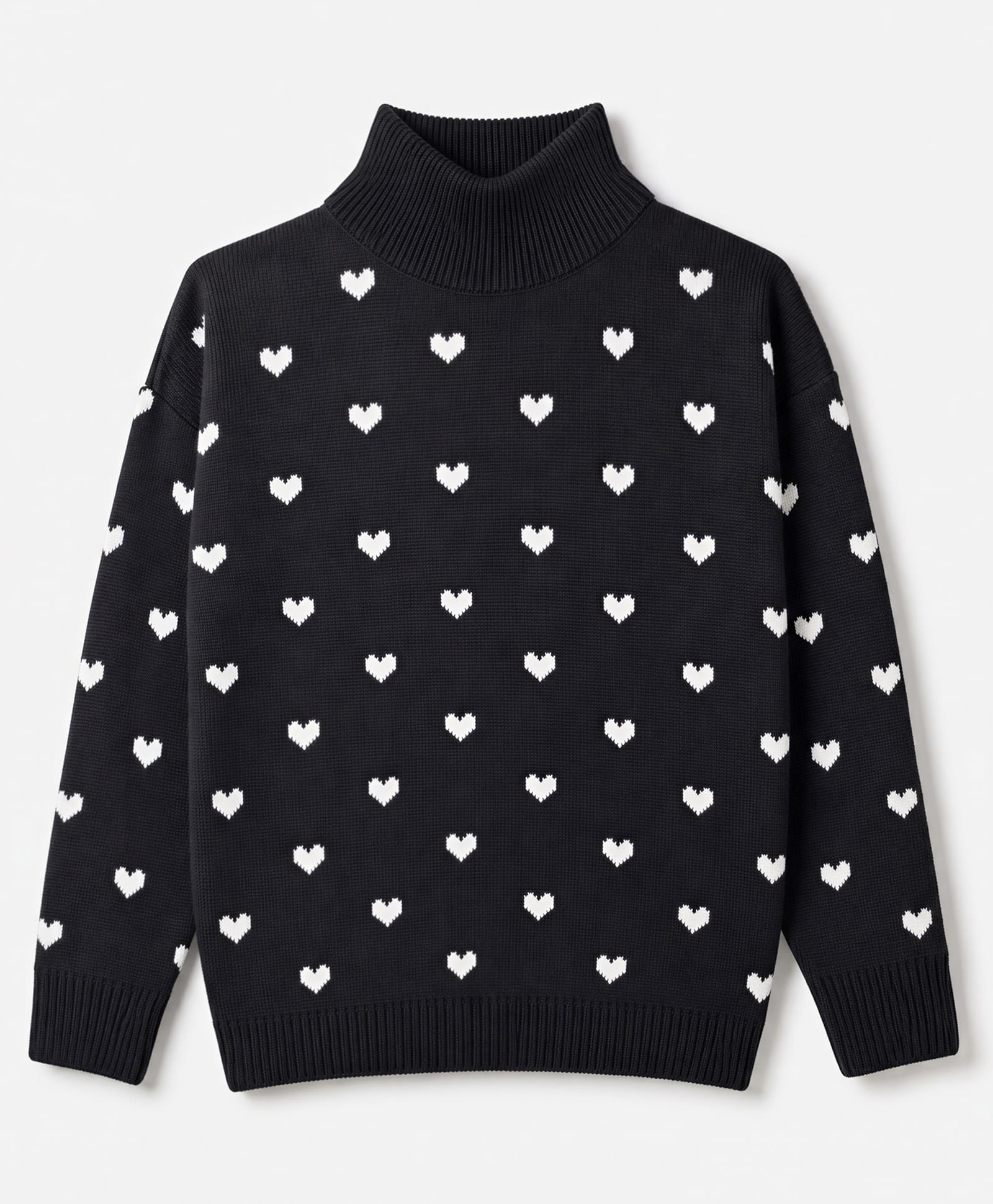 Pine Kids Knit Full Sleeves Pullover with Heart Design - Black-image-41