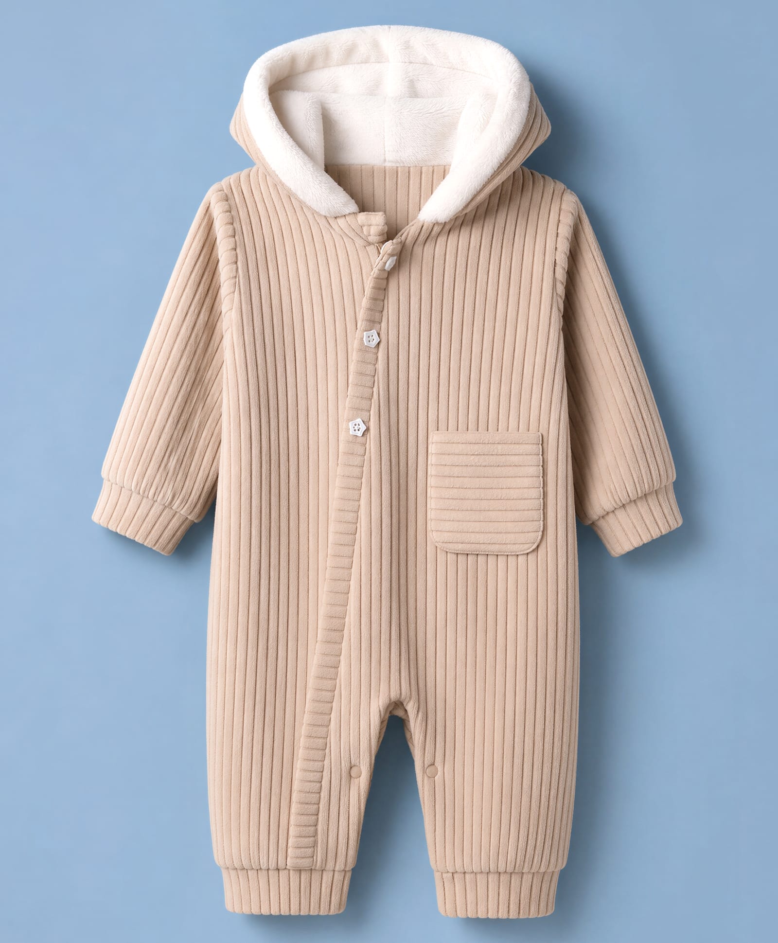 Little Kangaroos Knit Winter Wear Romper Textured Full Sleeves - Brown-image-13