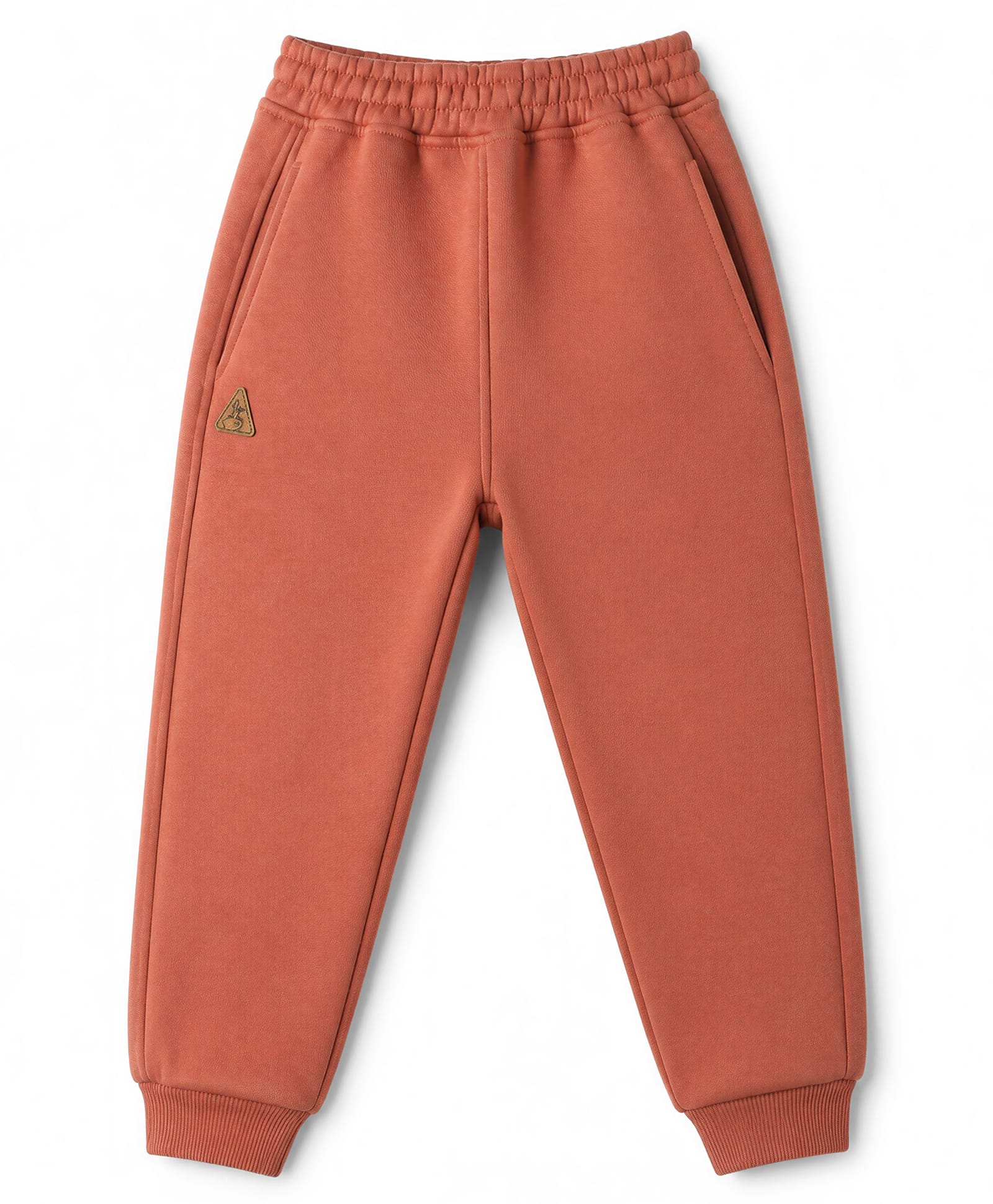 Little Kangaroos Muslin Knit Full Length Fleece and Woollen Pant With Patch - Maroon-picture-10
