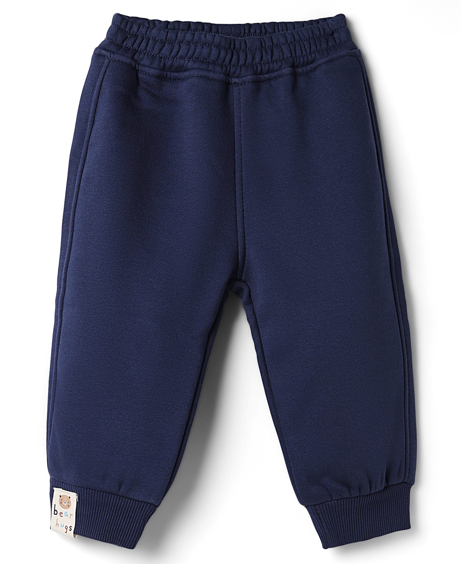 Little Kangaroos Muslin Knit Full Length Fleece and Woollen Pant With Teddy Bear Patch - Navy Blue-image-26