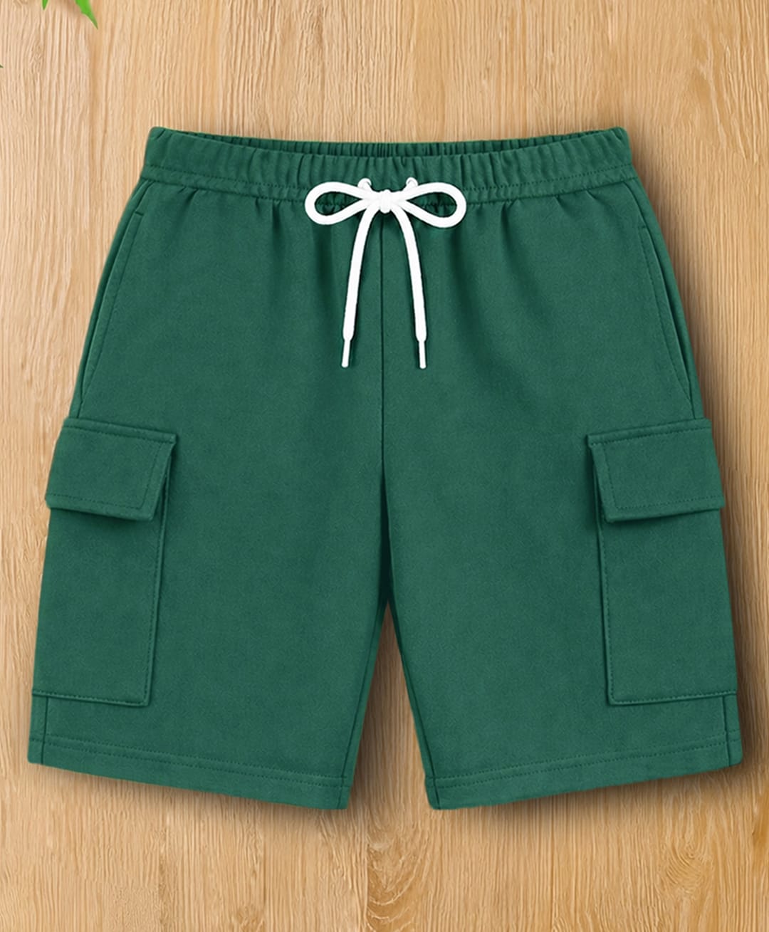 Trampoline Terry Knit Solid Cargo Shorts - Green-picture-20