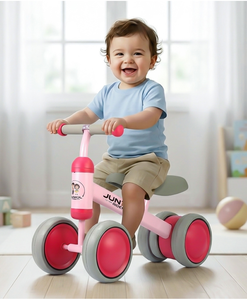 NHR Baby Balance Bike With Easy Grip Handle For Learning to walk Junior Rider Tricycle (Pink)-image-29