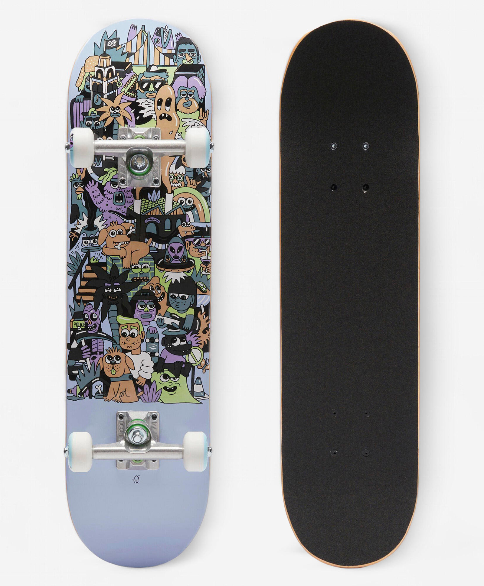 DECATHLON - CP100 Wood Printed Complete Skateboard - Black-image-6