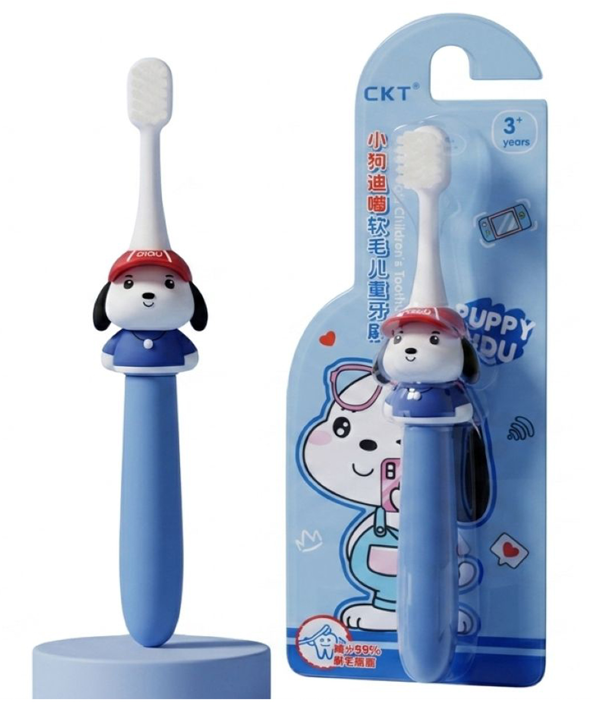 ZQBIEE Cartoon Character Soft Bristles Manual Toothbrush For Kids with Anti-slip Rubberized Handle Design (Pack of 1) bule-picture-38