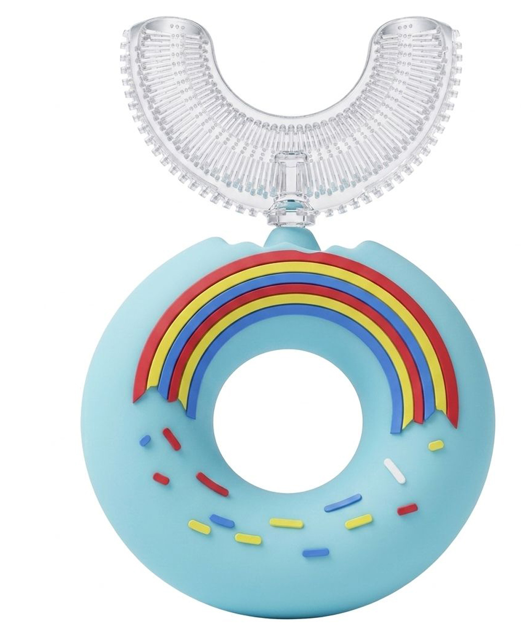 ZQBIEE U Shaped Toothbrush for Kids Manual Whitening Silicone Brush for Children Infant Mouth-Cleaning Rainbow Blue-image-29