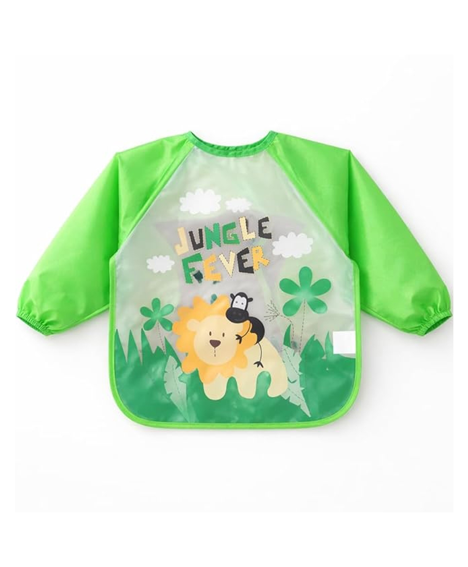 AEREX Full Sleeves Baby Bib Waterproof Feeding Apron for Toddlers Long Sleeve Smock with Food Catcher Pocket Mess Proof, Lightweight, Reusable & Easy Clean (Green)-image-33