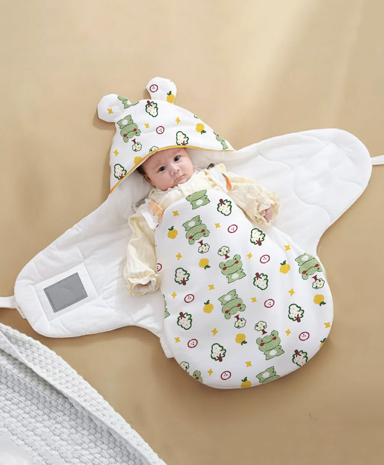 StarAndDaisy Swaddle for New Born Baby Soft, Pure Cotton Swaddle Muslin Cloth/Large Multipurpose Baby Wrap for Newborns- Self-Soothing-Frog Print-image-34