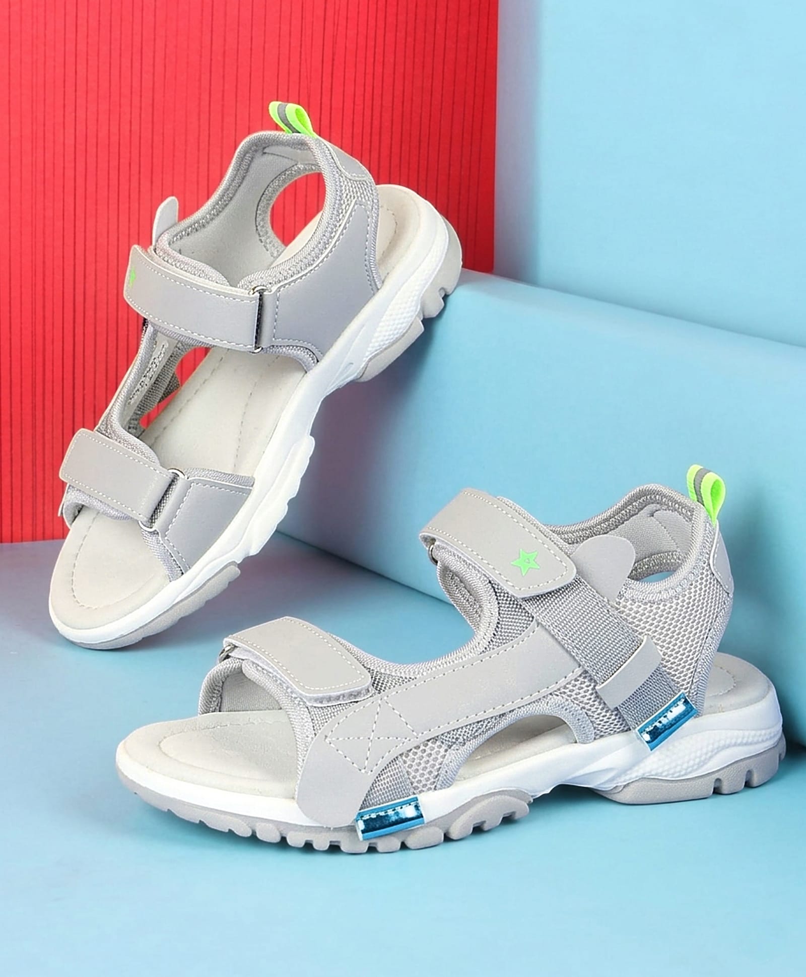 Cute Walk by Babyhug Velcro Closure Solid Sandal - Grey-picture-23