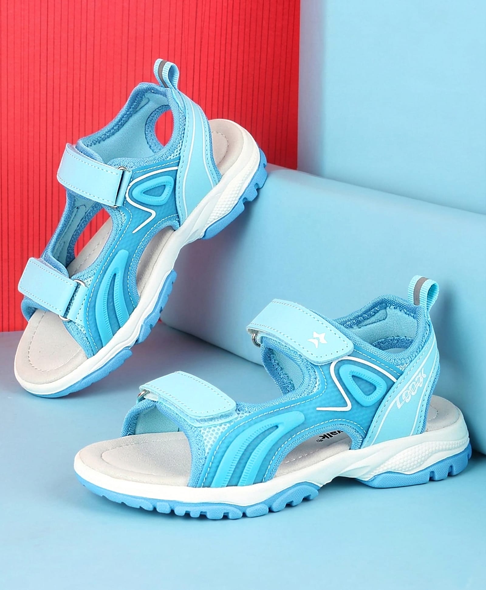 Cute Walk by Babyhug Velcro Closure Solid Sandal - Blue-picture-26