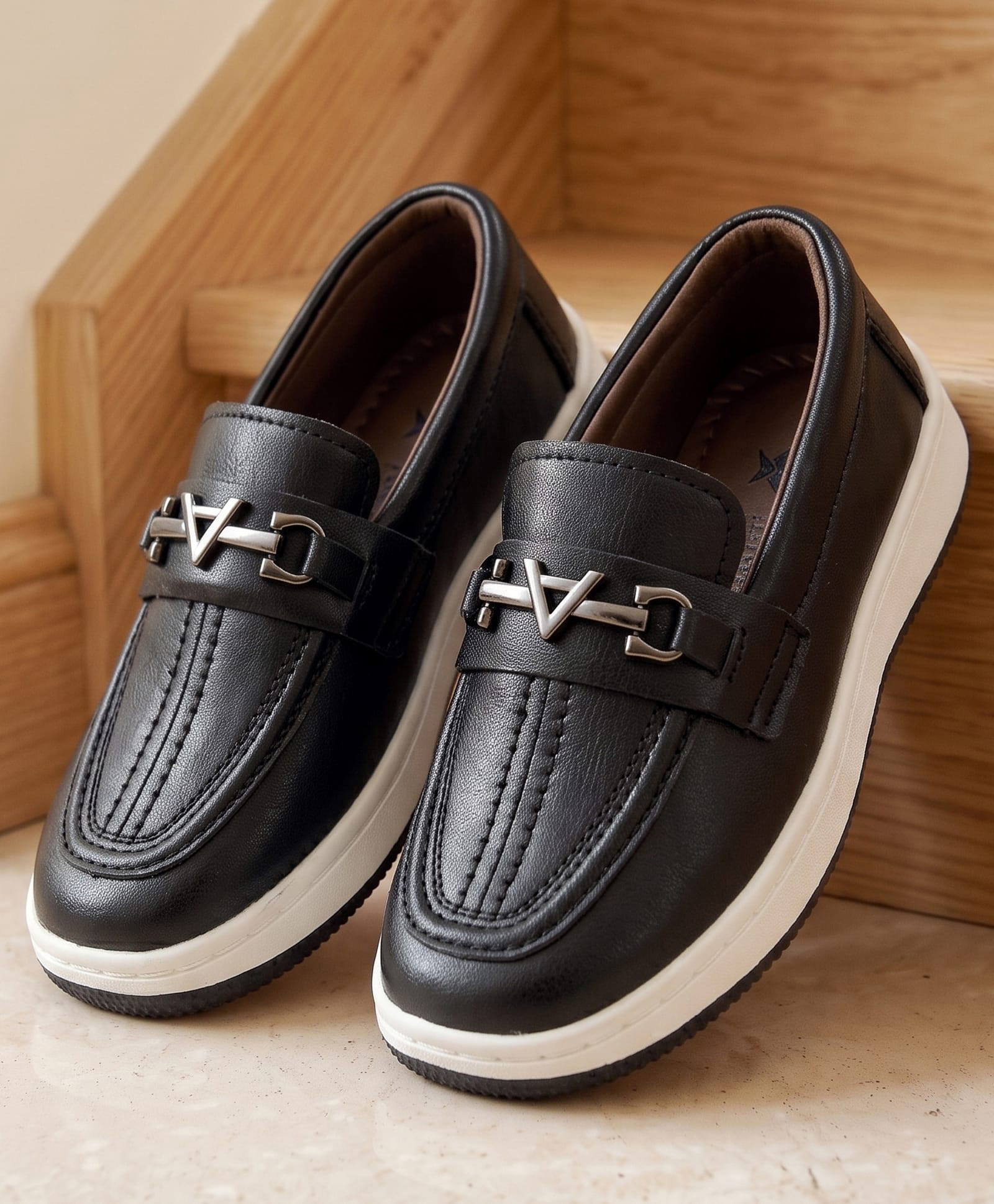 Cute Walk by Babyhug Slip On Party Wear Loafers with Metal Applique - Black-picture-23