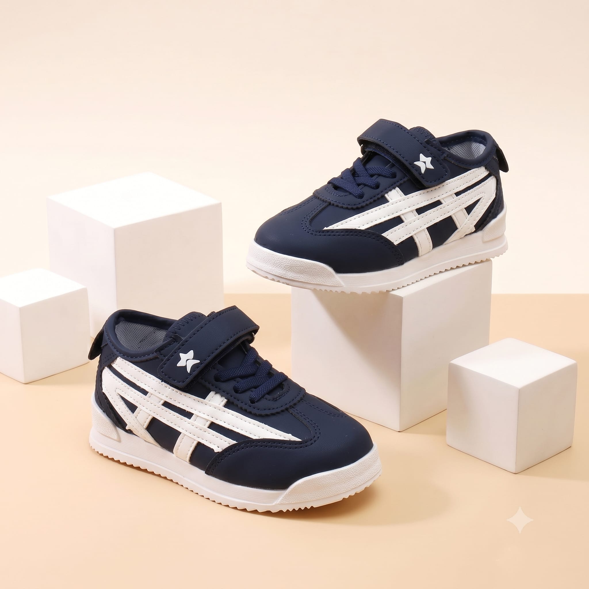 Cute Walk by Babyhug Velcro Closure Solid Sneakers - Navy-picture-22