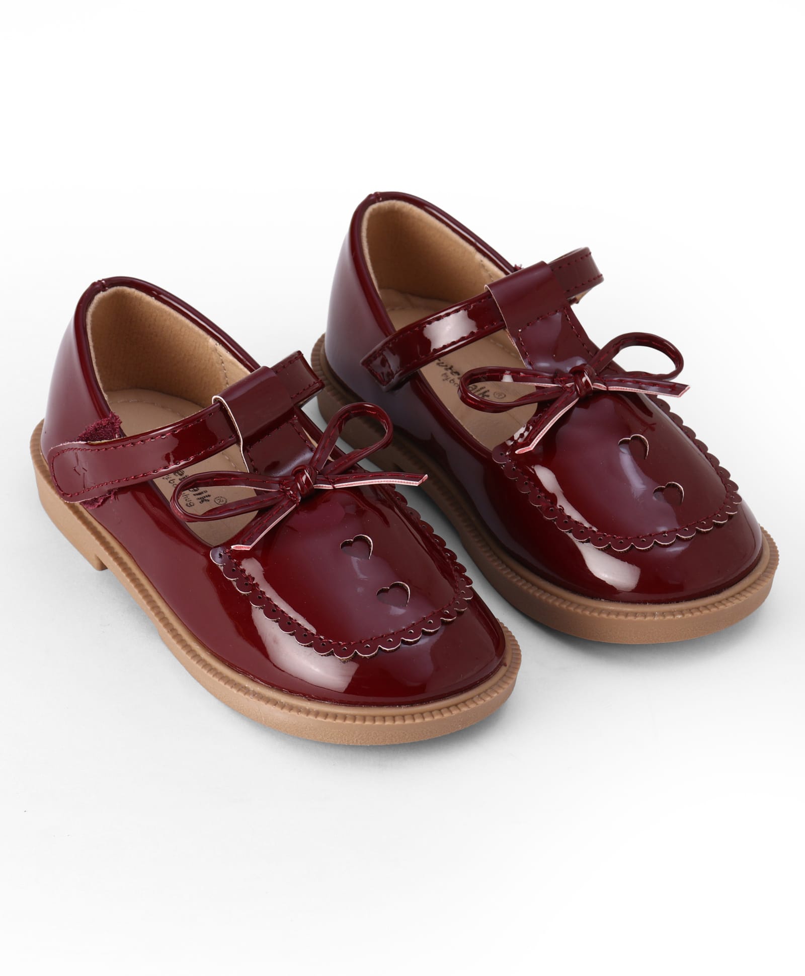 Cute Walk by Babyhug Velcro Closure Solid Shoes With Bow Applique - Maroon-image-25
