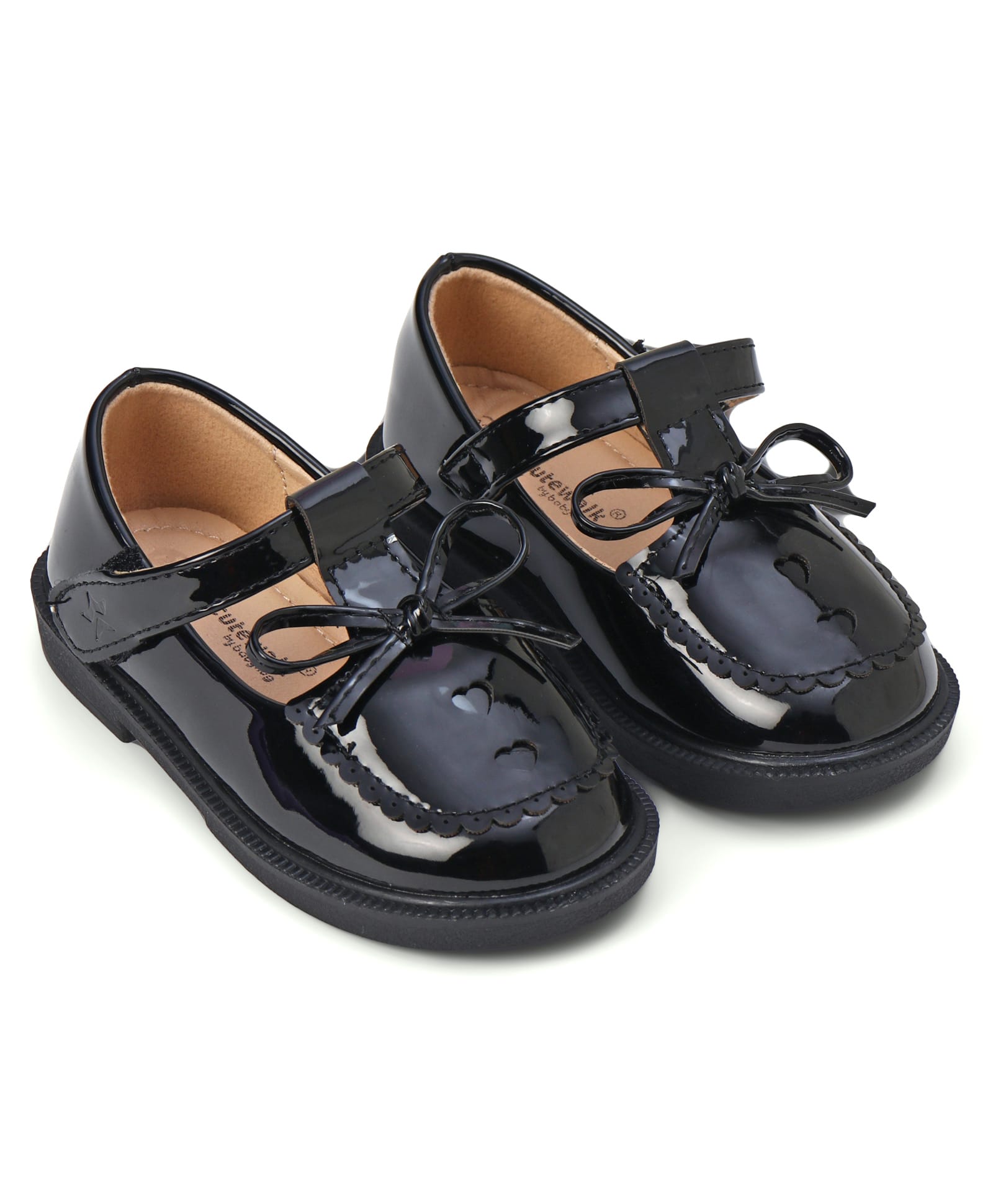 Cute Walk by Babyhug Velcro Closure Solid Shoes With Bow Applique - Black-image-44