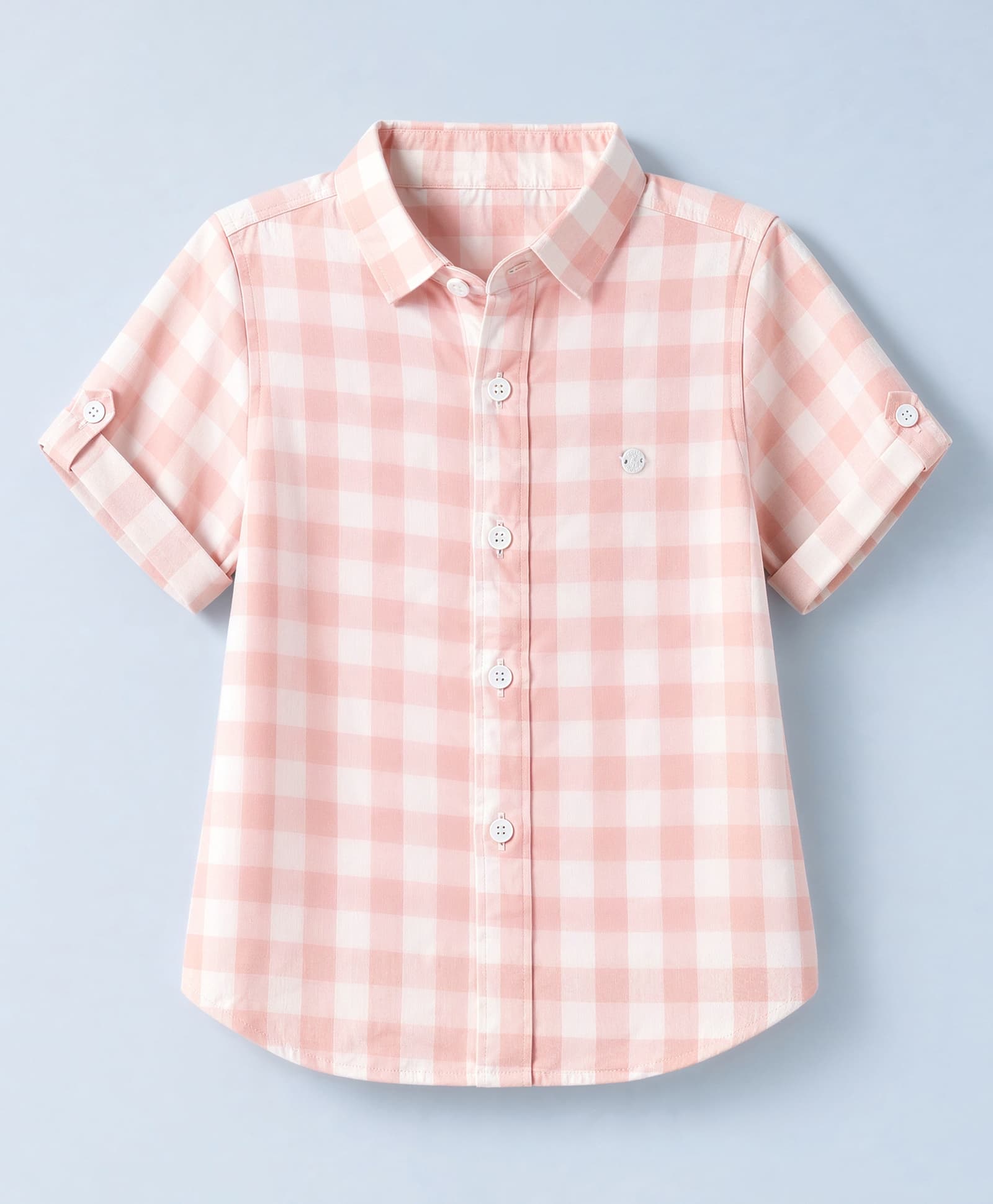 Jash Kids Cotton Woven Checks Shirt with Half Sleeves - Peach-picture-20