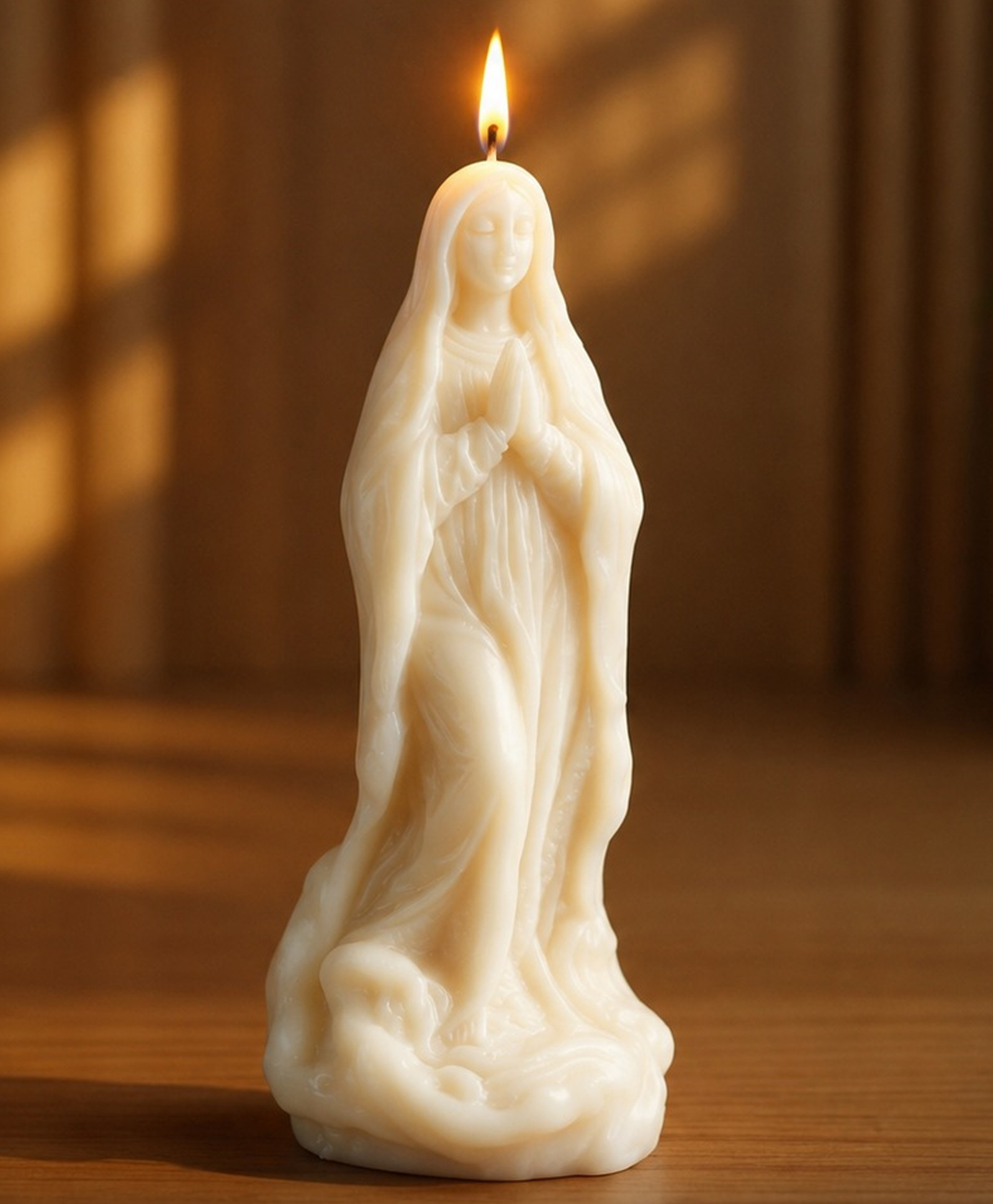 ADKD Luxury 3D Praying Virgin Mary Sacred Soy Wax Decorative Candle for Home Decor, Nursing & Gifting -Pack of 1-image-38