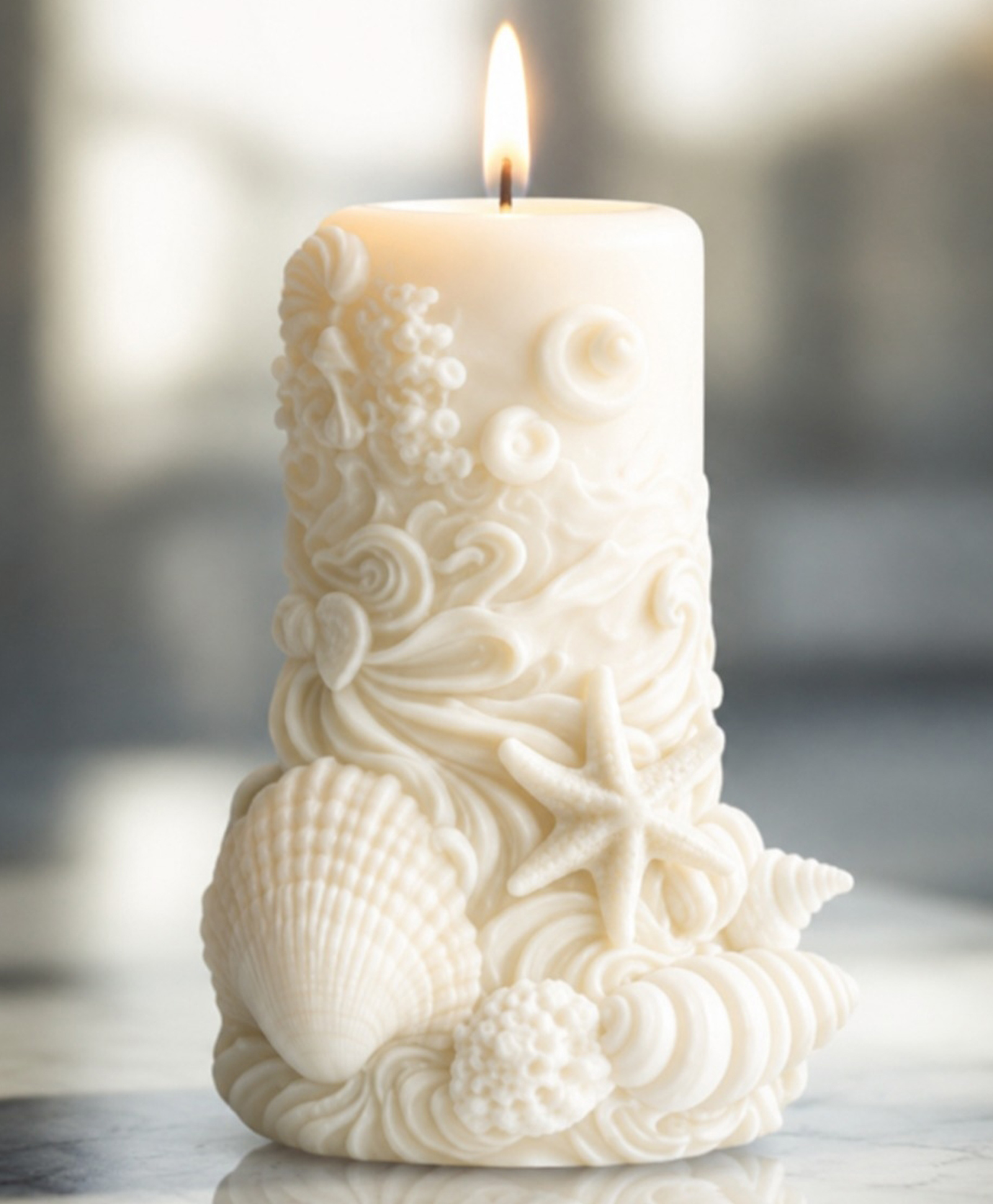 ADKD Luxury 3D Ocean Breeze Glass Jar Soy Wax Decorative Candle for Home Decor, Nursing & Gifting -Pack of 1-picture-33