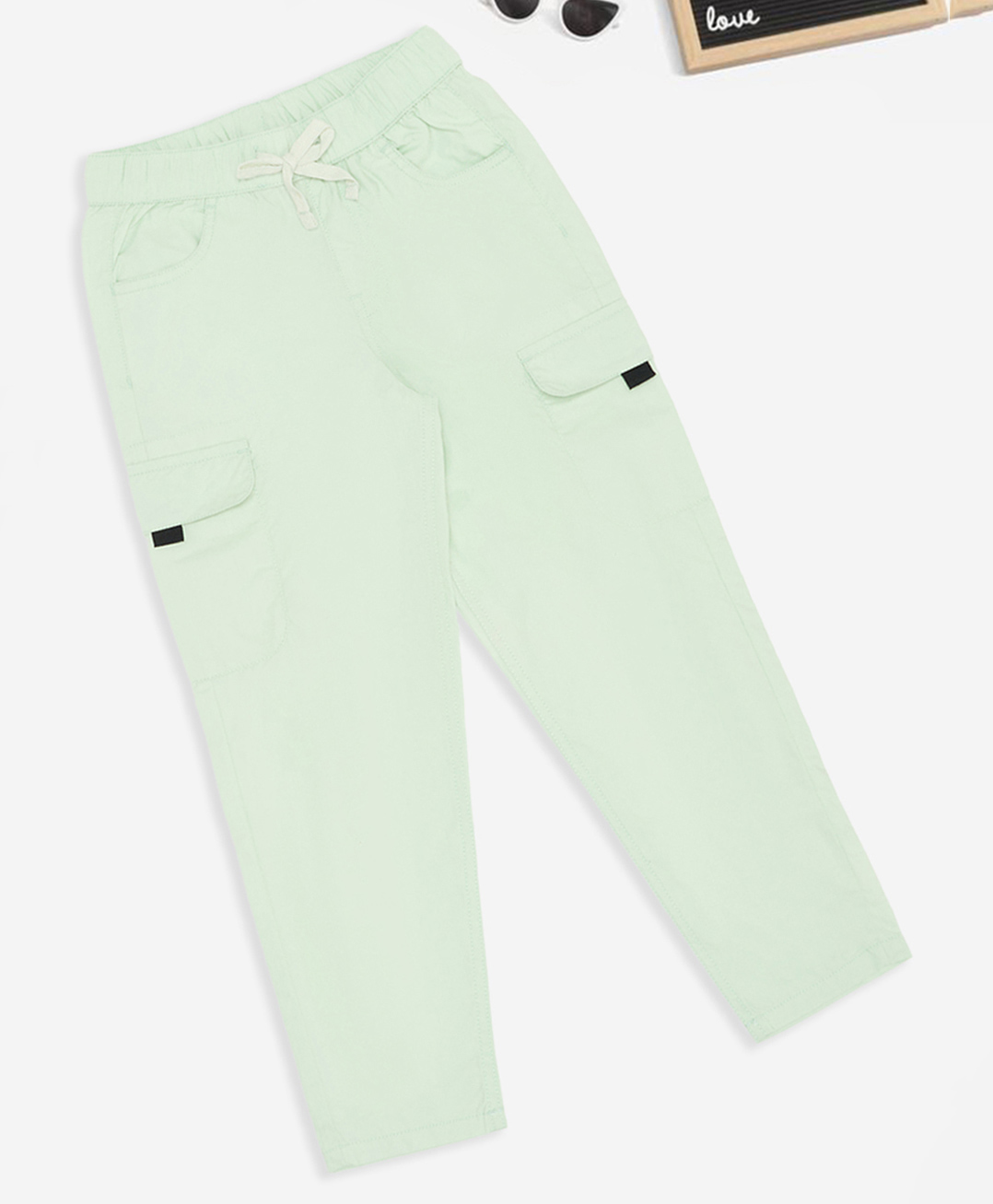 Pantaloons Junior Cotton Woven Cargo Style Trousers - Green-picture-14