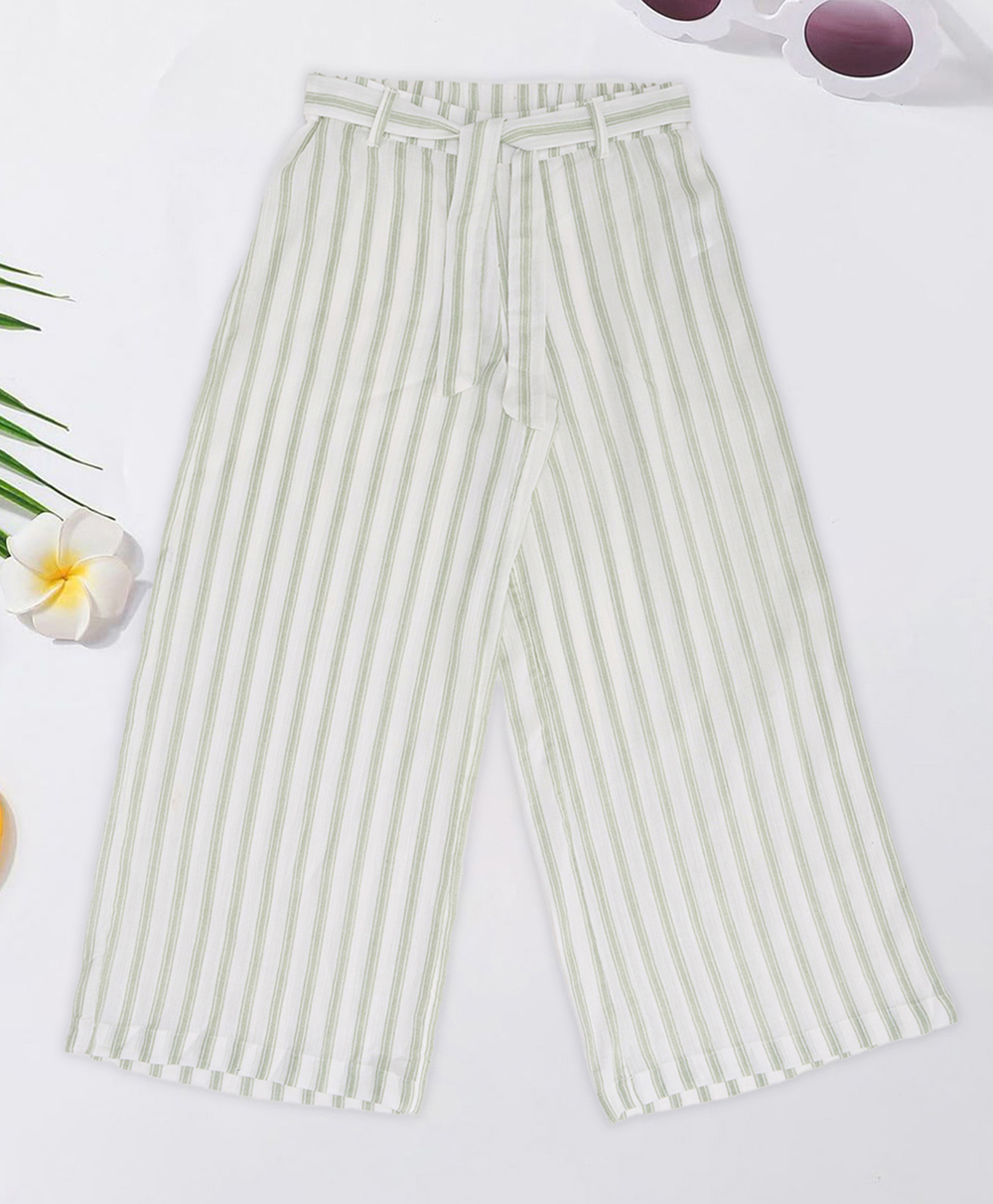 Pantaloons Junior Rayon Woven Striped Pants - White-picture-18