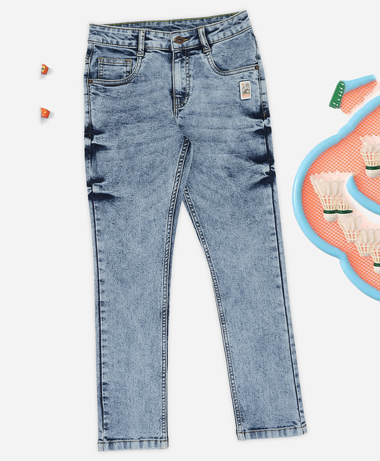 Pantaloons Junior Woven Washed Jeans - Blue-picture-14