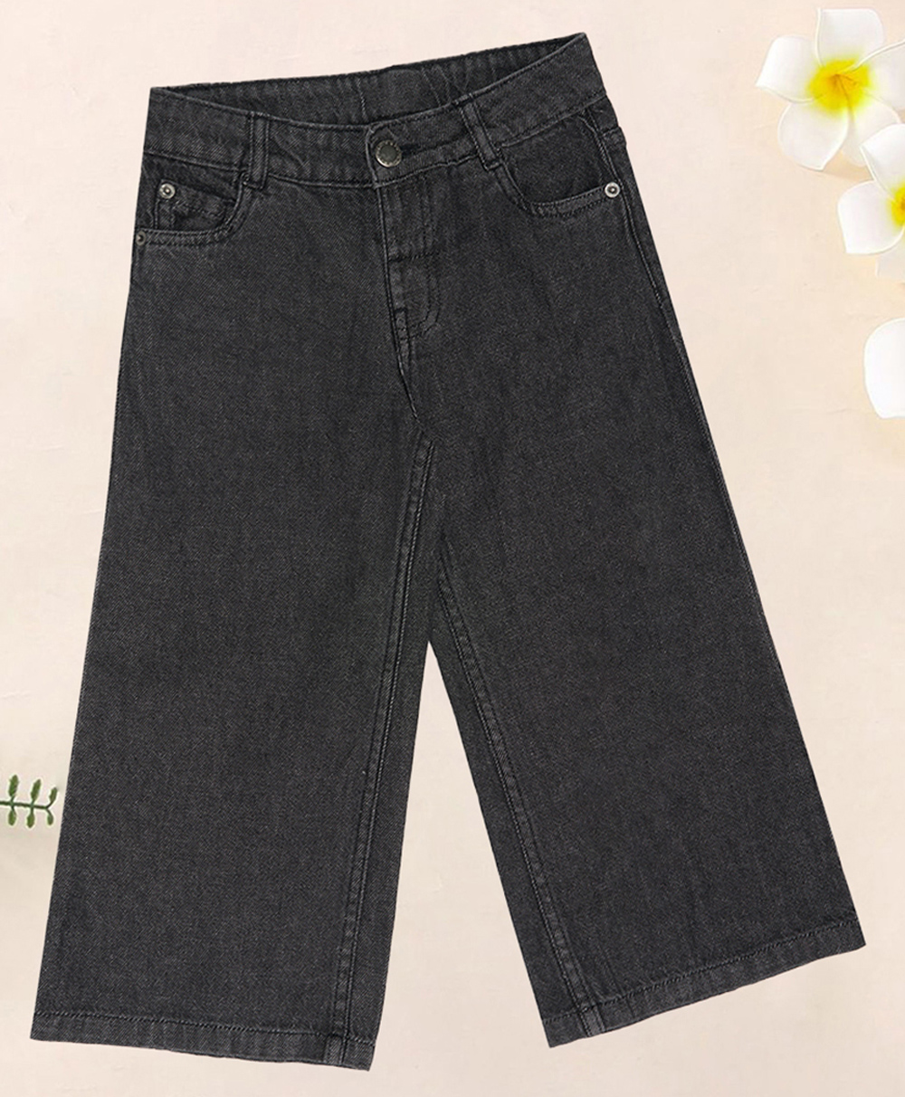 Pantaloons Junior Cotton Woven Washed Jeans - Black-image-36