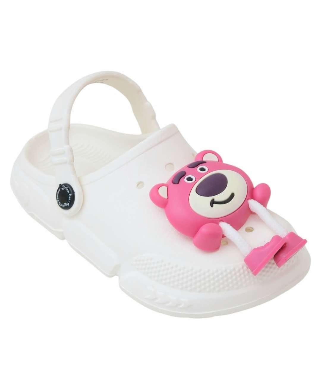 Yellow Bee Disney Pixar Toy Story Featuring Lotso Applique Detailed Perforated Slingback Clogs - White-picture-26