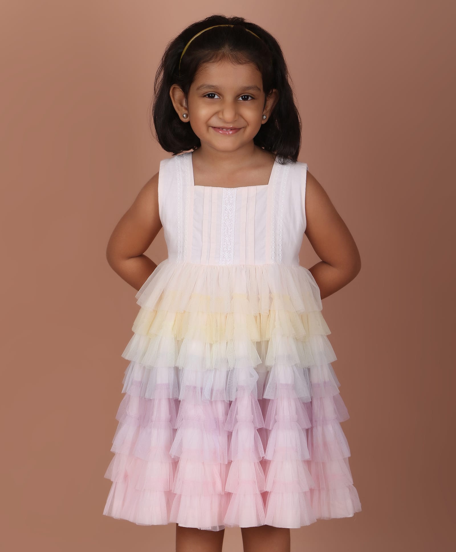 Soleilclo Voile Woven Sleeveless Lace Embellished Layered Dress - Light Pink-image-28