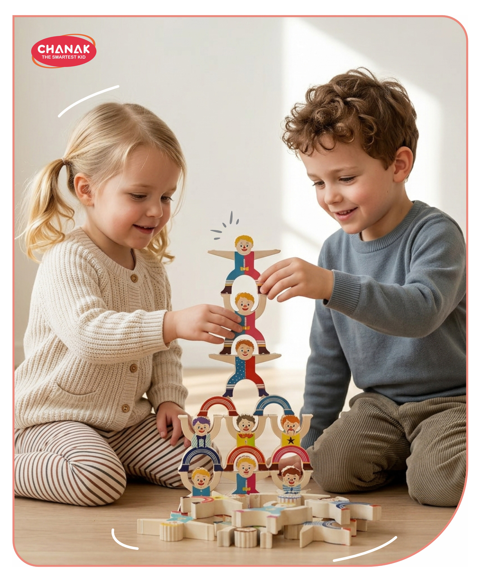 Aditi Toys Wooden Human Balancing Toy, 16 PCS Montessori Stacking Blocks, Circus Clown Acrobats Balance Tower Game for Kids 3+, Learning Educational Stacking Tumbling Building Toy for Boys & Girls-image-21