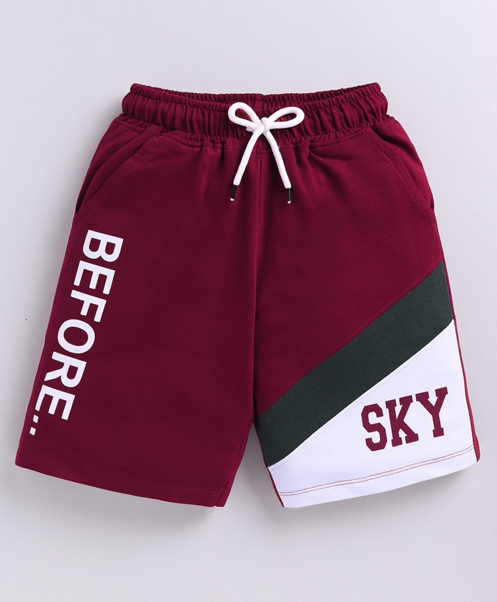 Kidcity Cotton Sinker Knit Sky Before Text Printed Shorts - Multi Colour-picture-25