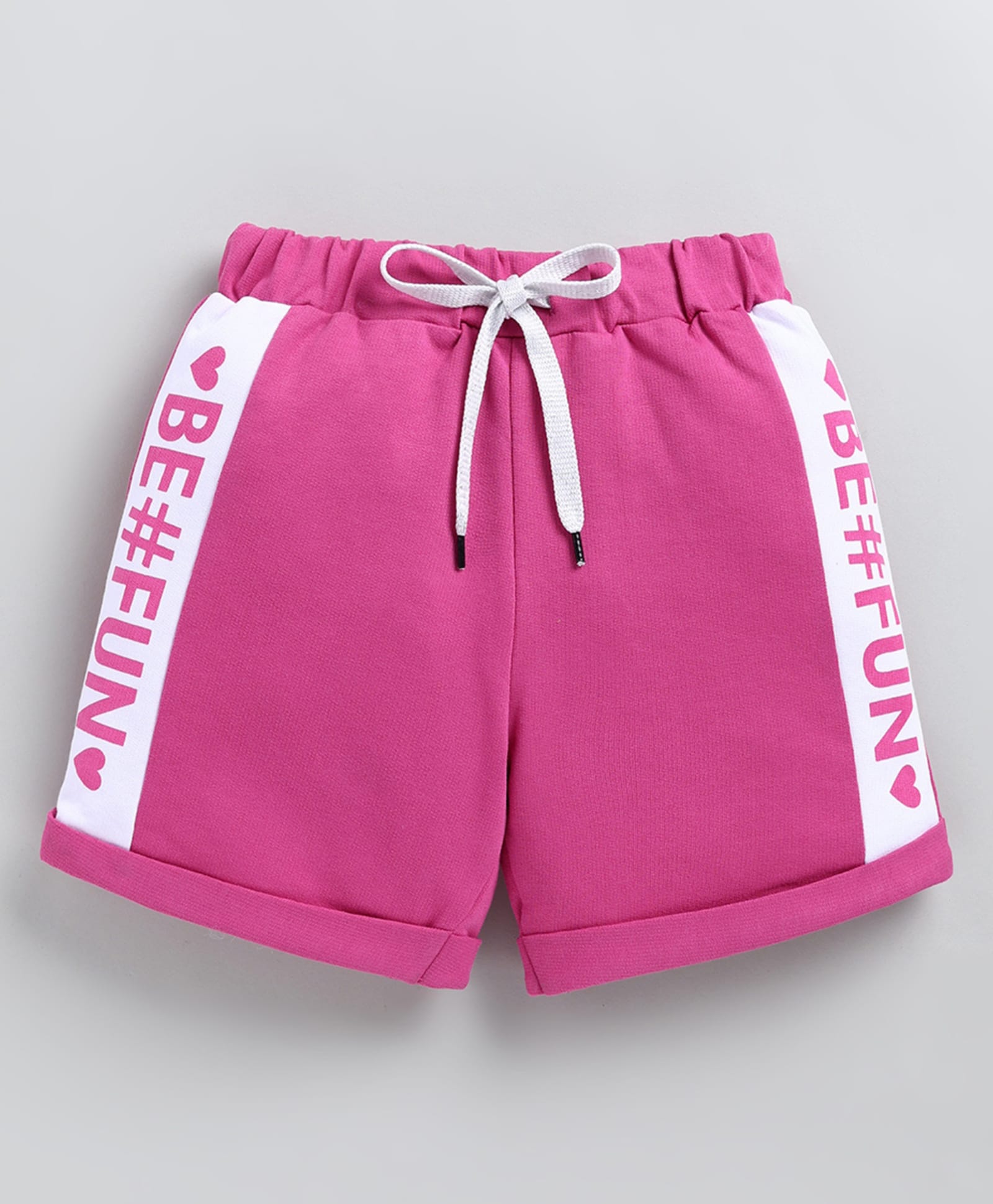 Kidcity Cotton Sinker Knit Be Fun Text Printed Shorts - Dark Pink-picture-16