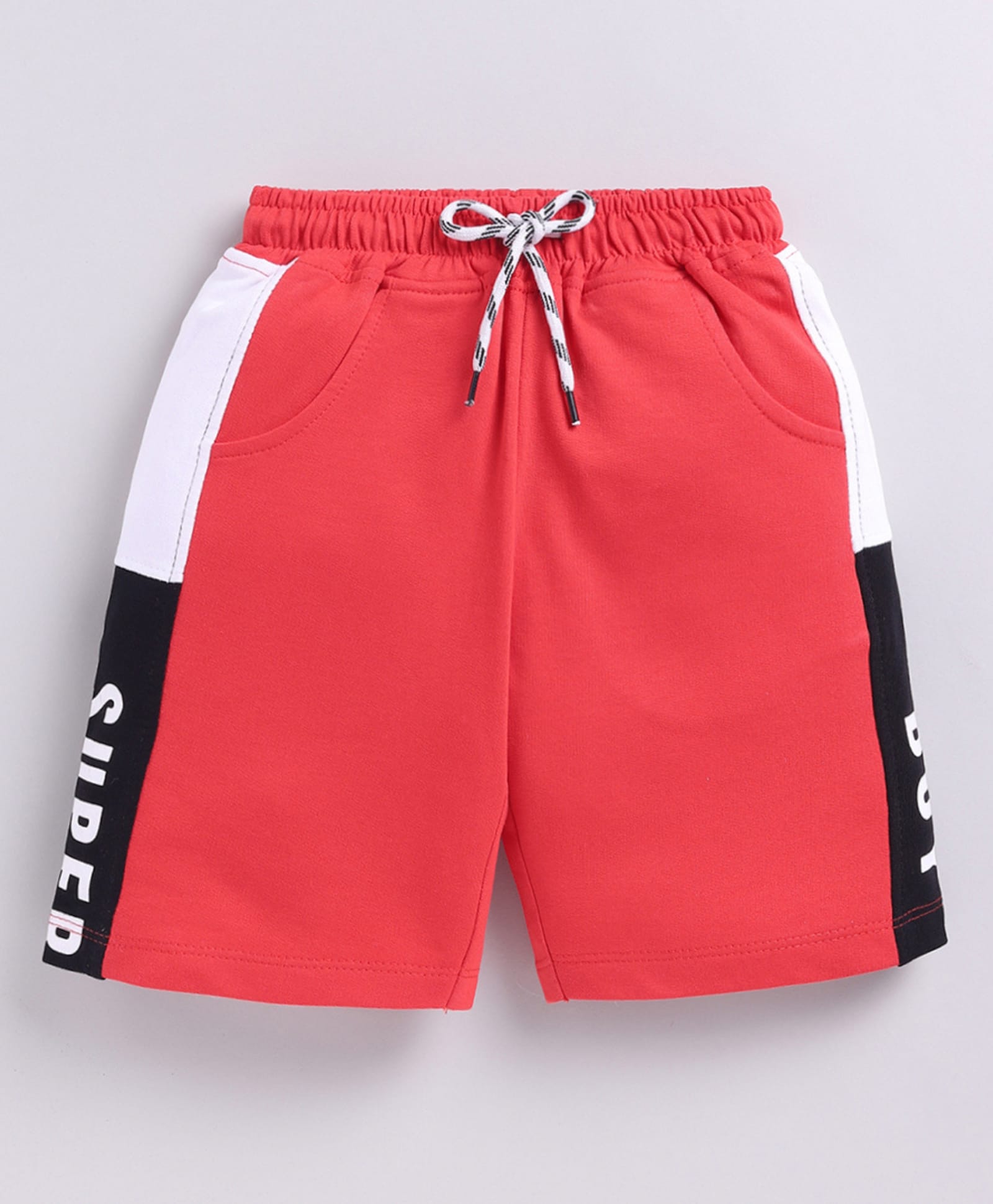 Kidcity Cotton Sinker Knit Colour Blocked Typography Printed Shorts - Multi Colour-picture-20