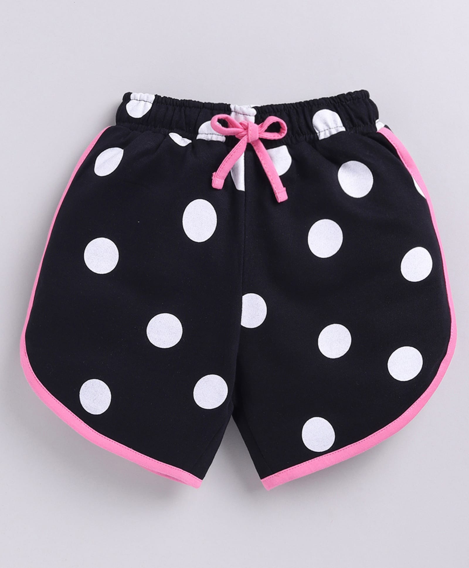 Kidcity Cotton Sinker Knit Polka Dots Printed Shorts - Black-picture-16
