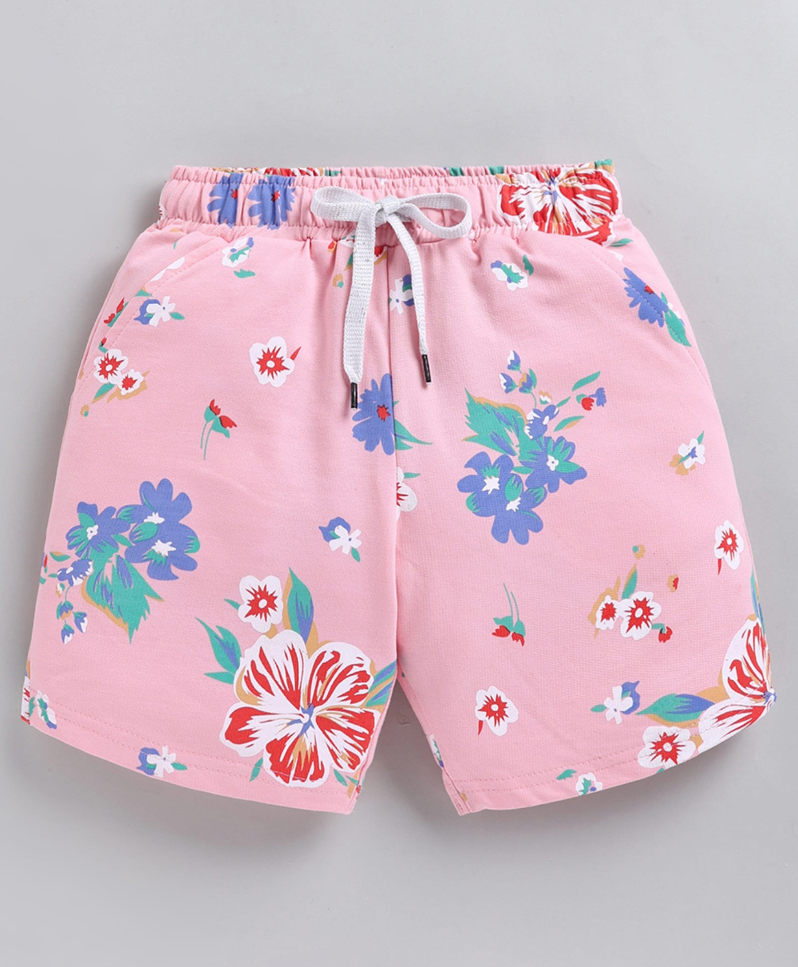 Kidcity Cotton Sinker Knit Floral Printed Shorts - Light Pink-picture-14
