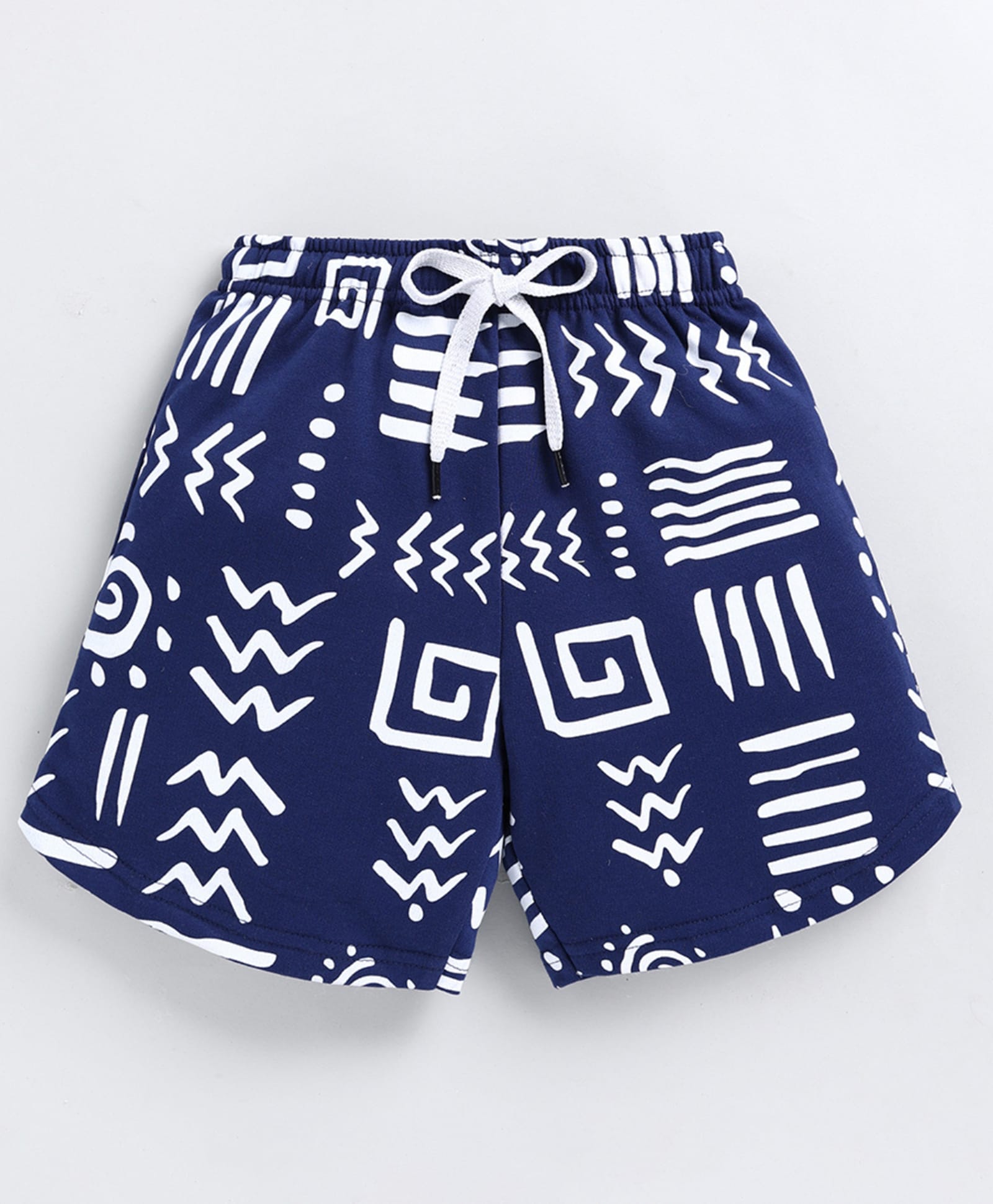 Kidcity Cotton Sinker Knit Abstract Printed Shorts - Navy Blue-picture-12
