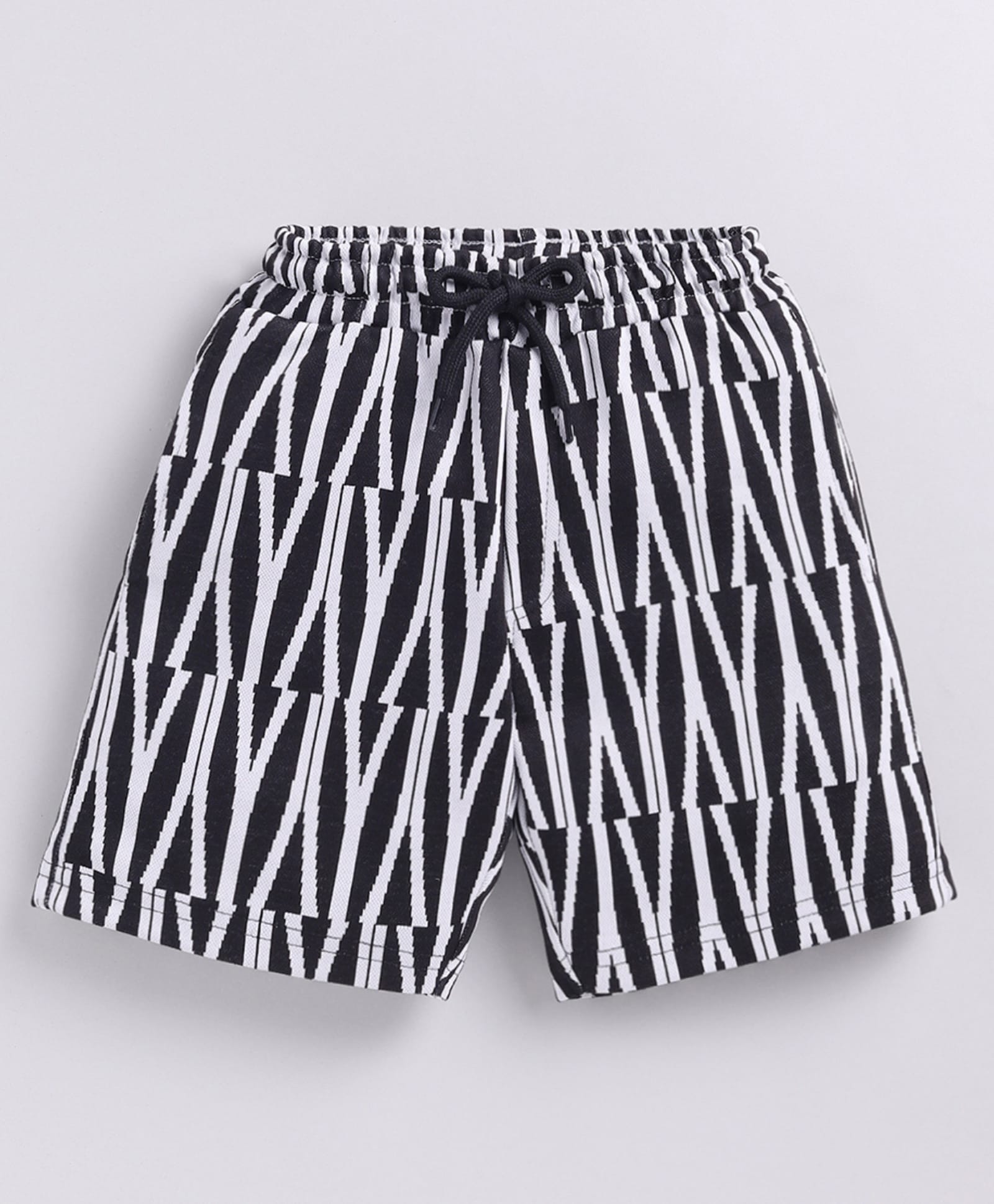 Kidcity Cotton Sinker Knit Abstract Printed Shorts - Black-picture-13