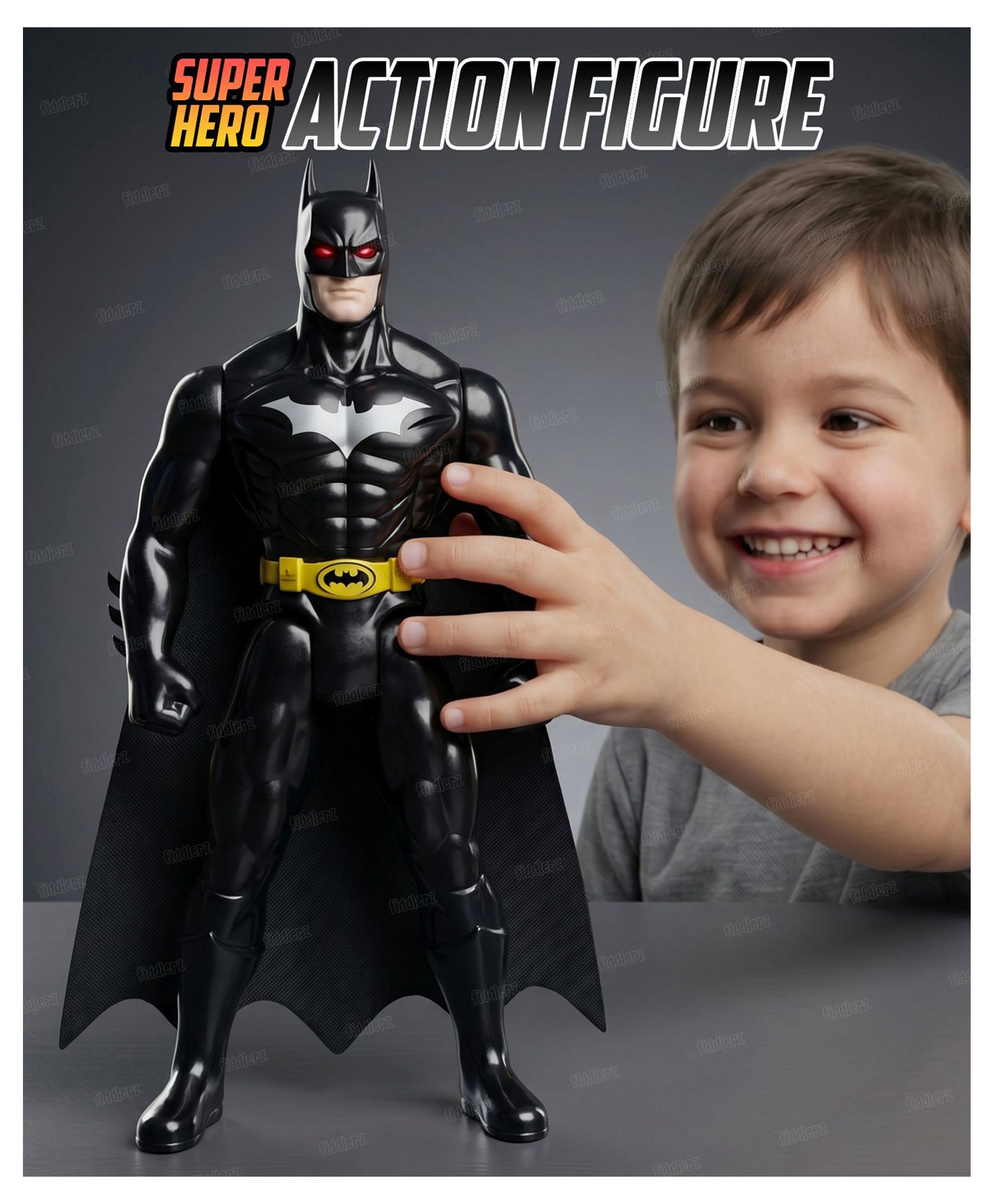 Fiddlerz Batman Superhero Action Figures Toy Set for Kids with Movable Joints Head Hand and Leg Swing Superhero Toy Birthday Gift for Boys and Girls-image-1