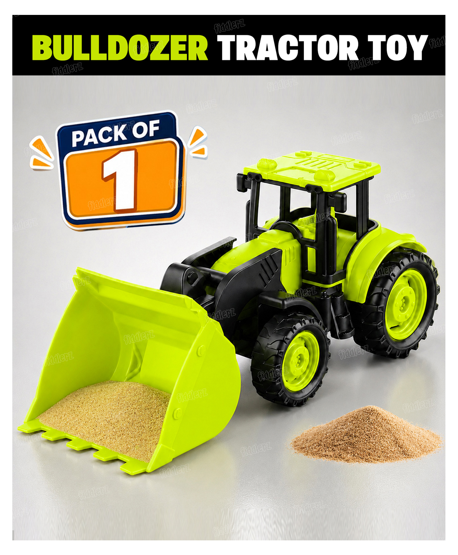 Fiddlerz Friction Powered Bulldozer Truck JCB Excavator Toy | 2-in-1 Go Construction Vehicle with 180° Rotatable Shovel Moving Wheels | Unbreakable Engineering Car Toy for Kids | Birthday Gift-picture-23