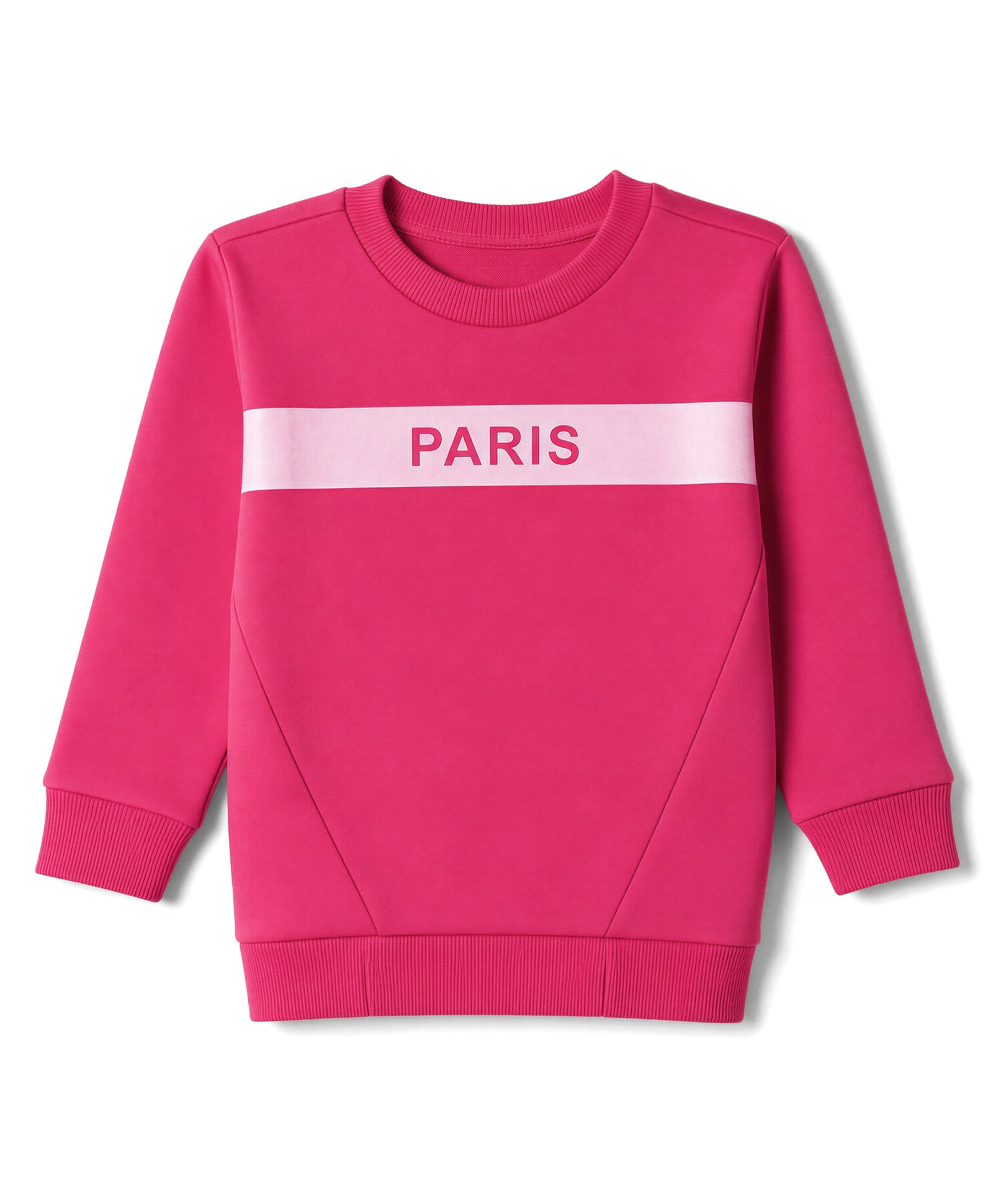 Doreme Fleece Knit Full Sleeves Paris Printed Sweatshirt - Pink-image-23