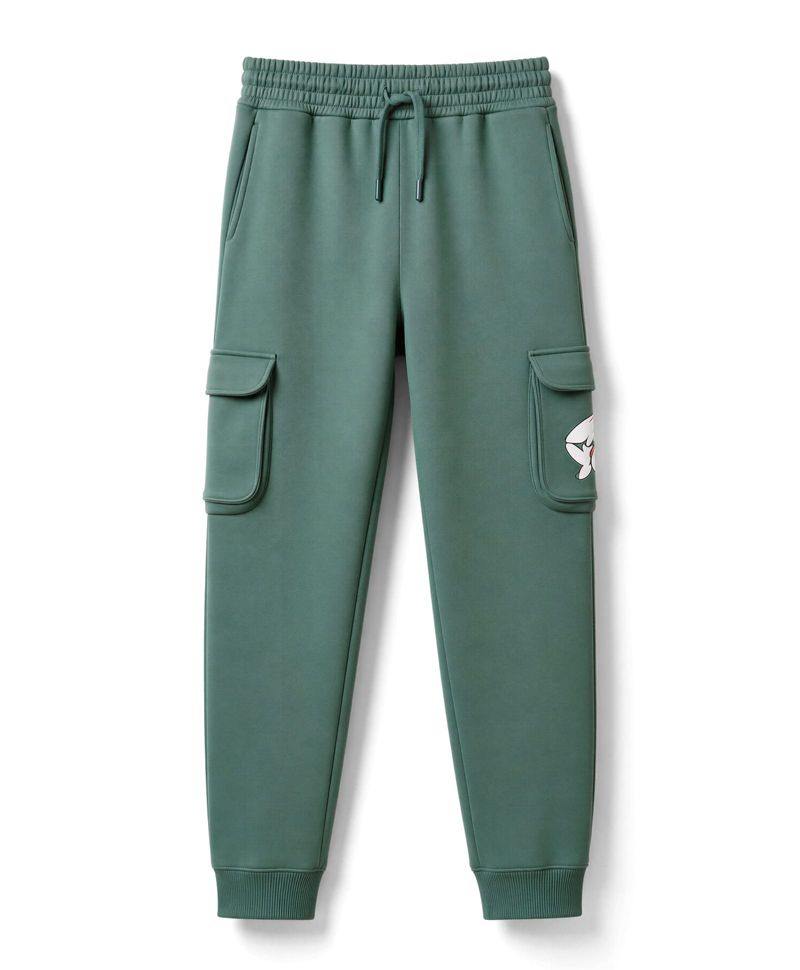 Doreme Fleece Knit Full Length New York Printed Fleece & Woollen Pant With Cargo Pockets - Green-picture-22